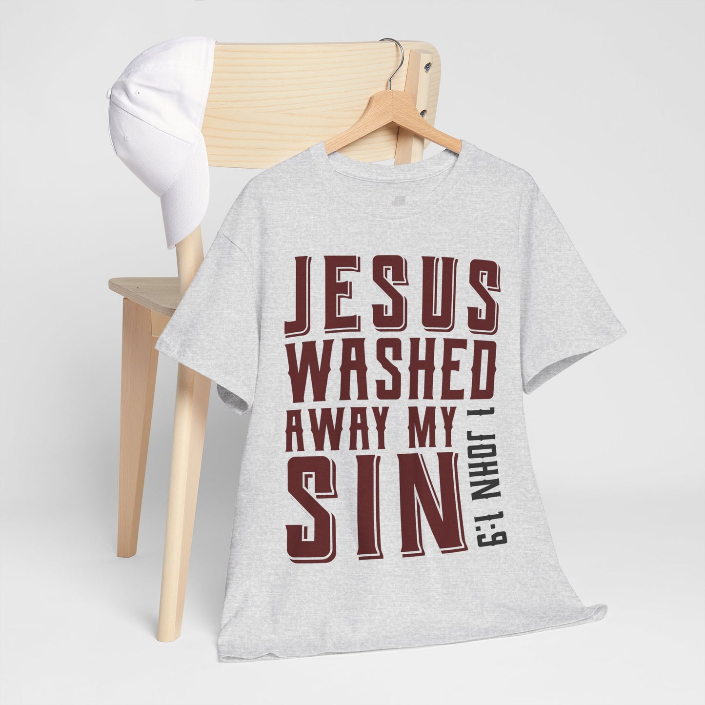Jesus Washed Away My Sin Heavy Cotton Tee