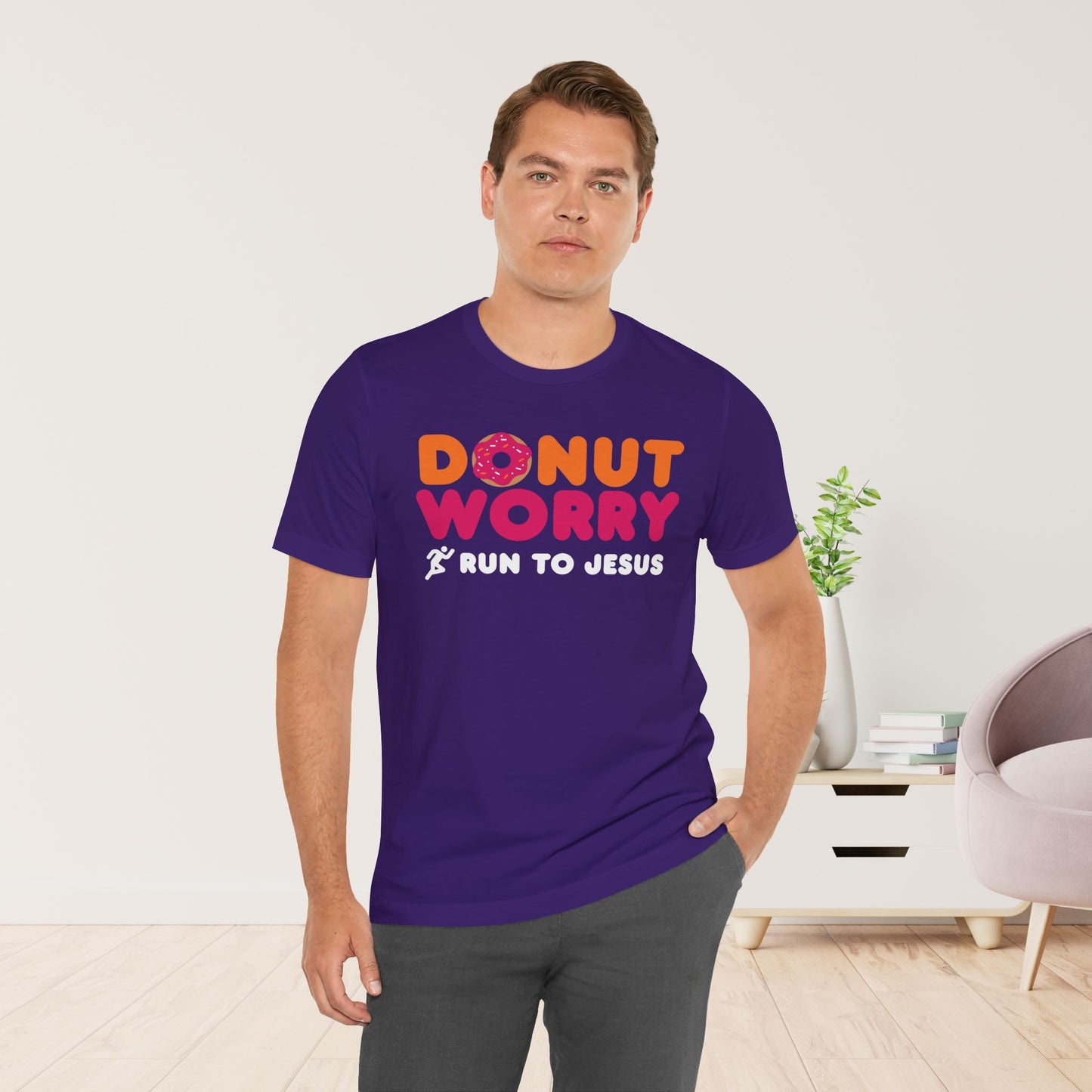 Donut Worry Run to Jesus Soft Cotton Tee