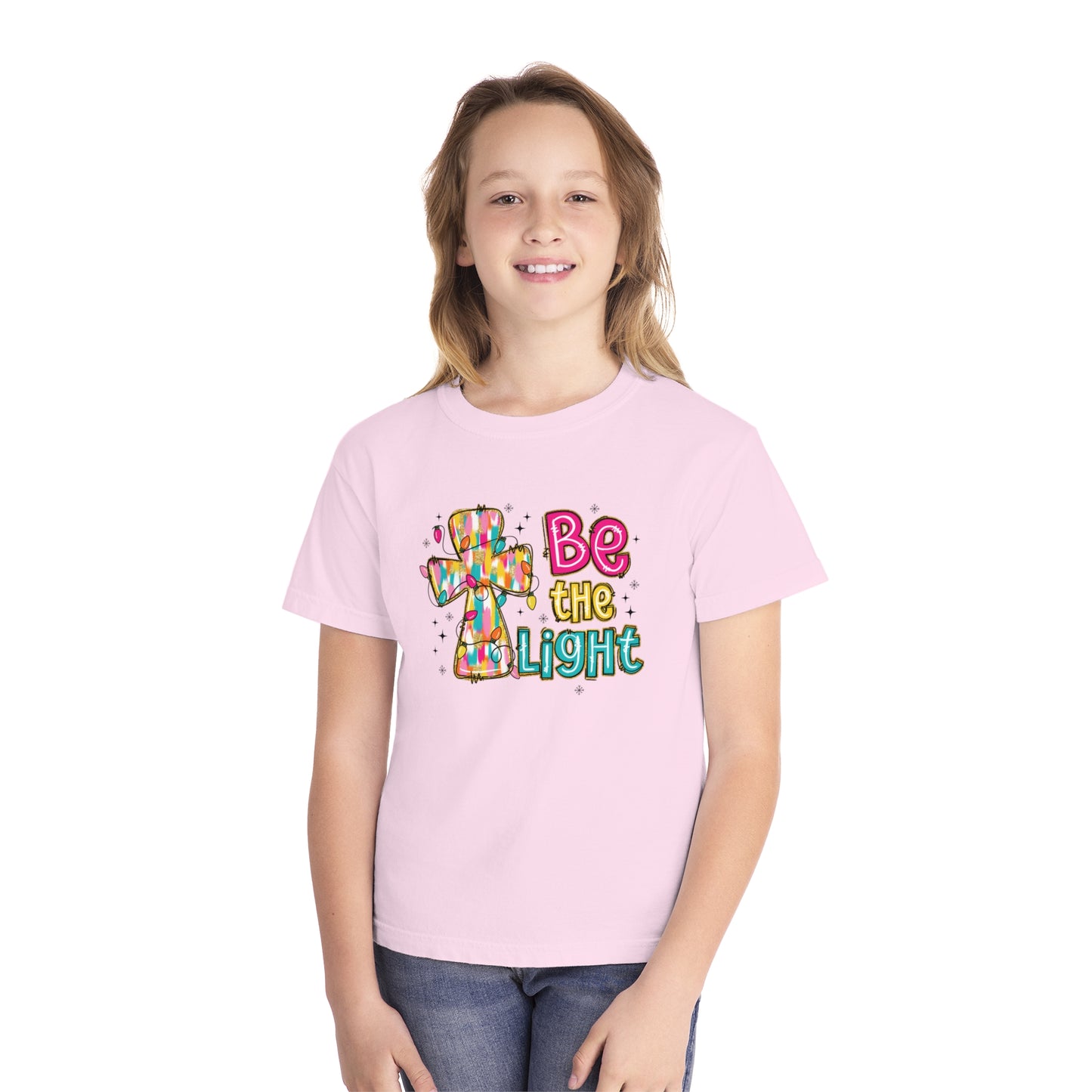 Be the Light Comfort Colors Youth Christmas Shirt