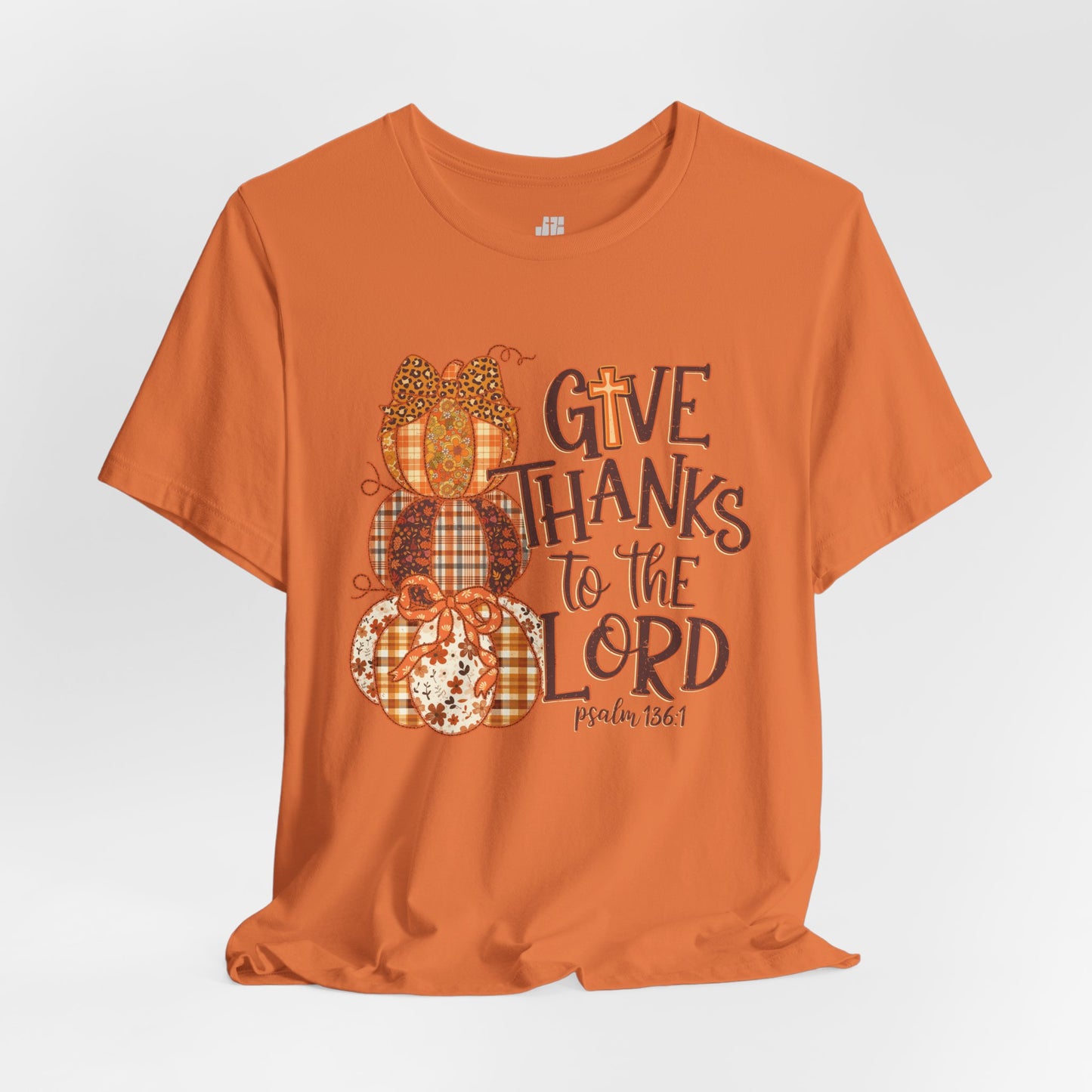 Give Thanks to The Lord Soft Cotton Tee - Fall Christian Tee