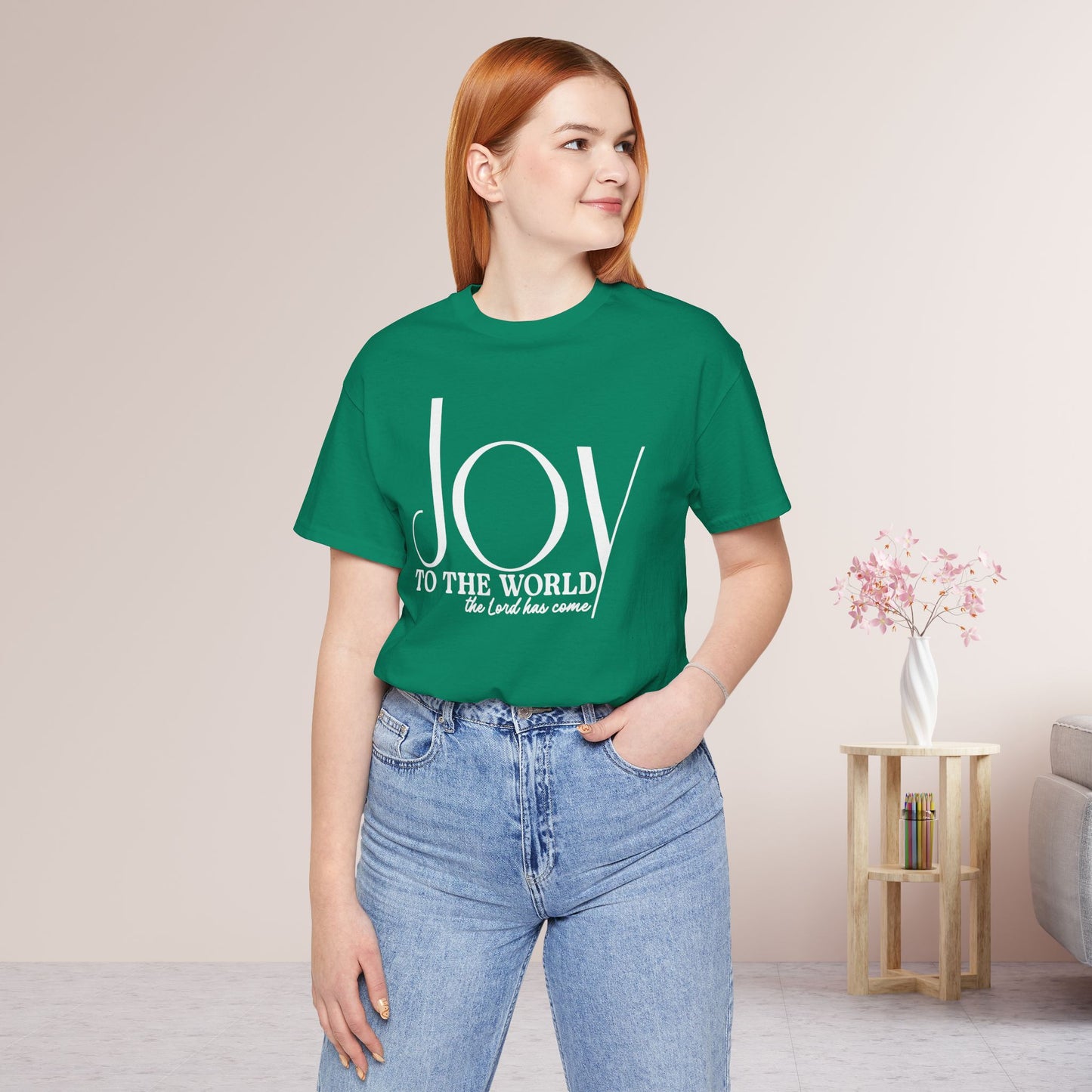 Joy to The World Soft Cotton Tee - Christian Christmas Shirt