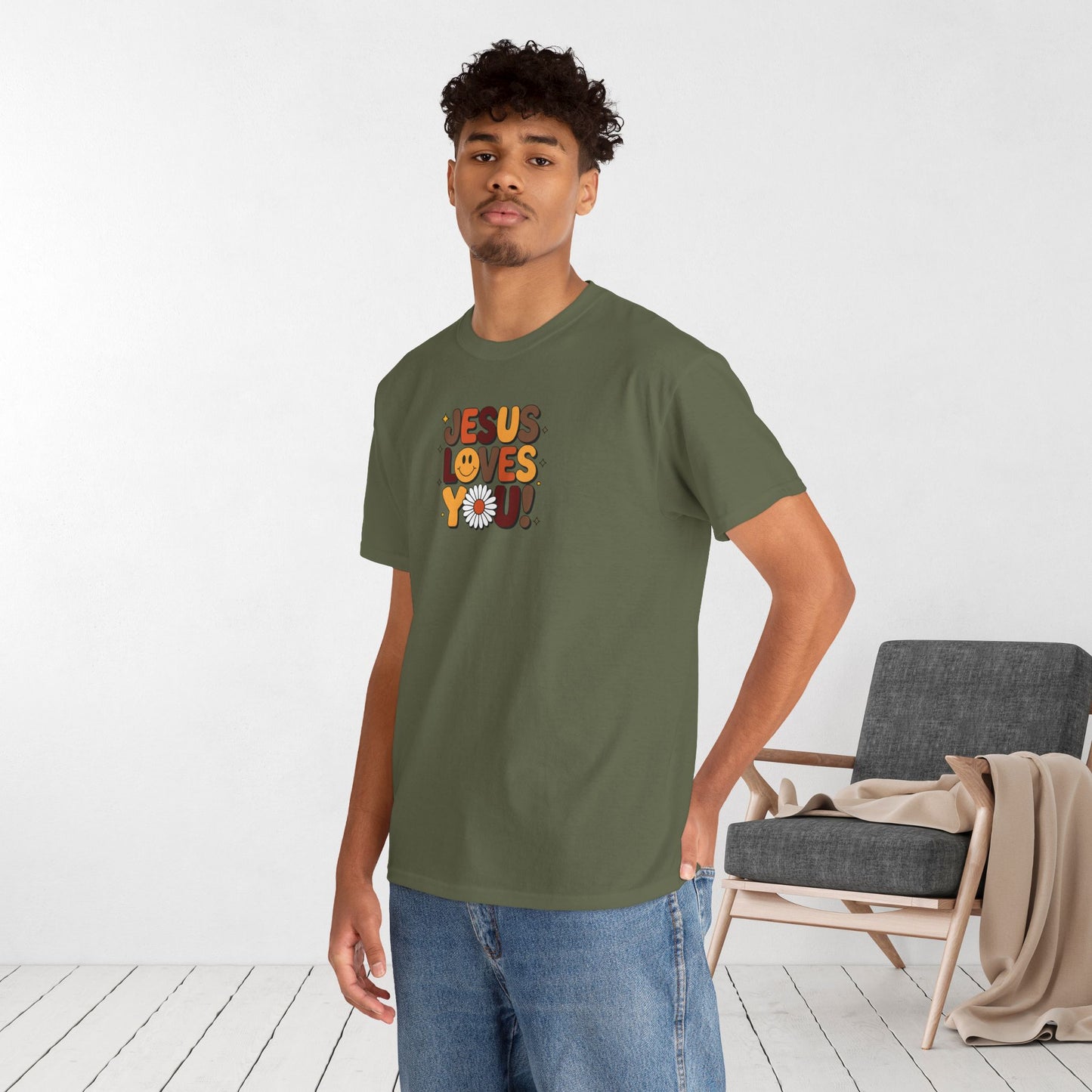 Jesus Loves You Heavy Cotton Tee