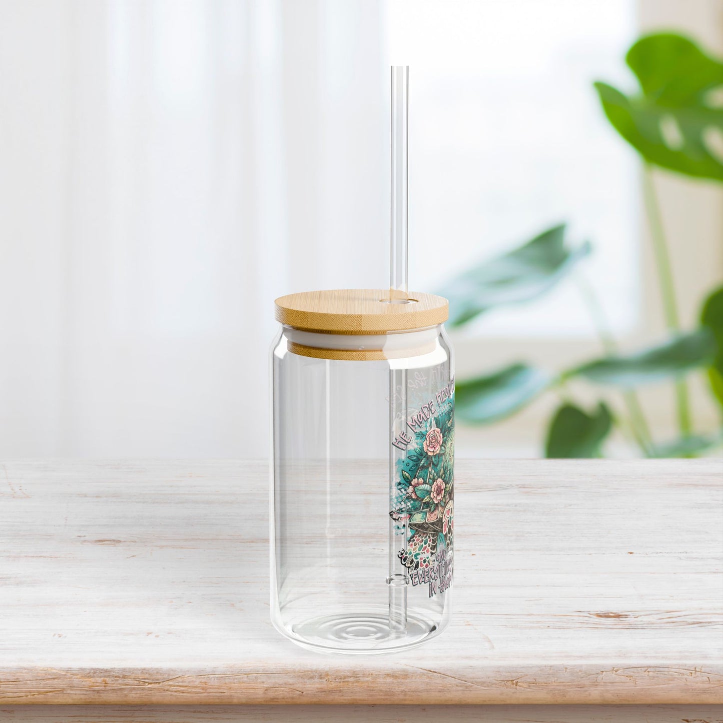 Maker of All Things Sipper Glass with Bamboo Lid & Straw - 16 oz