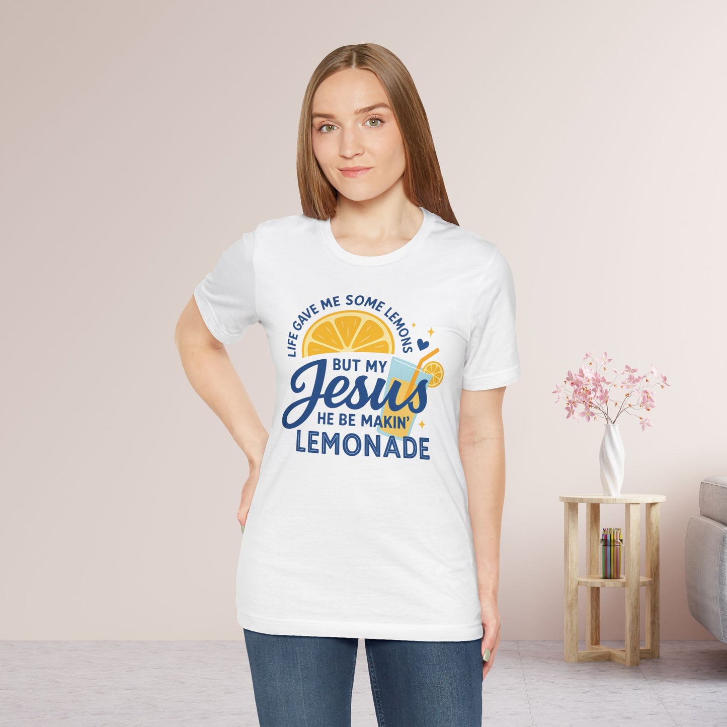 Life Gave Me Lemons But My Jesus Makes Lemonade Soft Cotton Tee