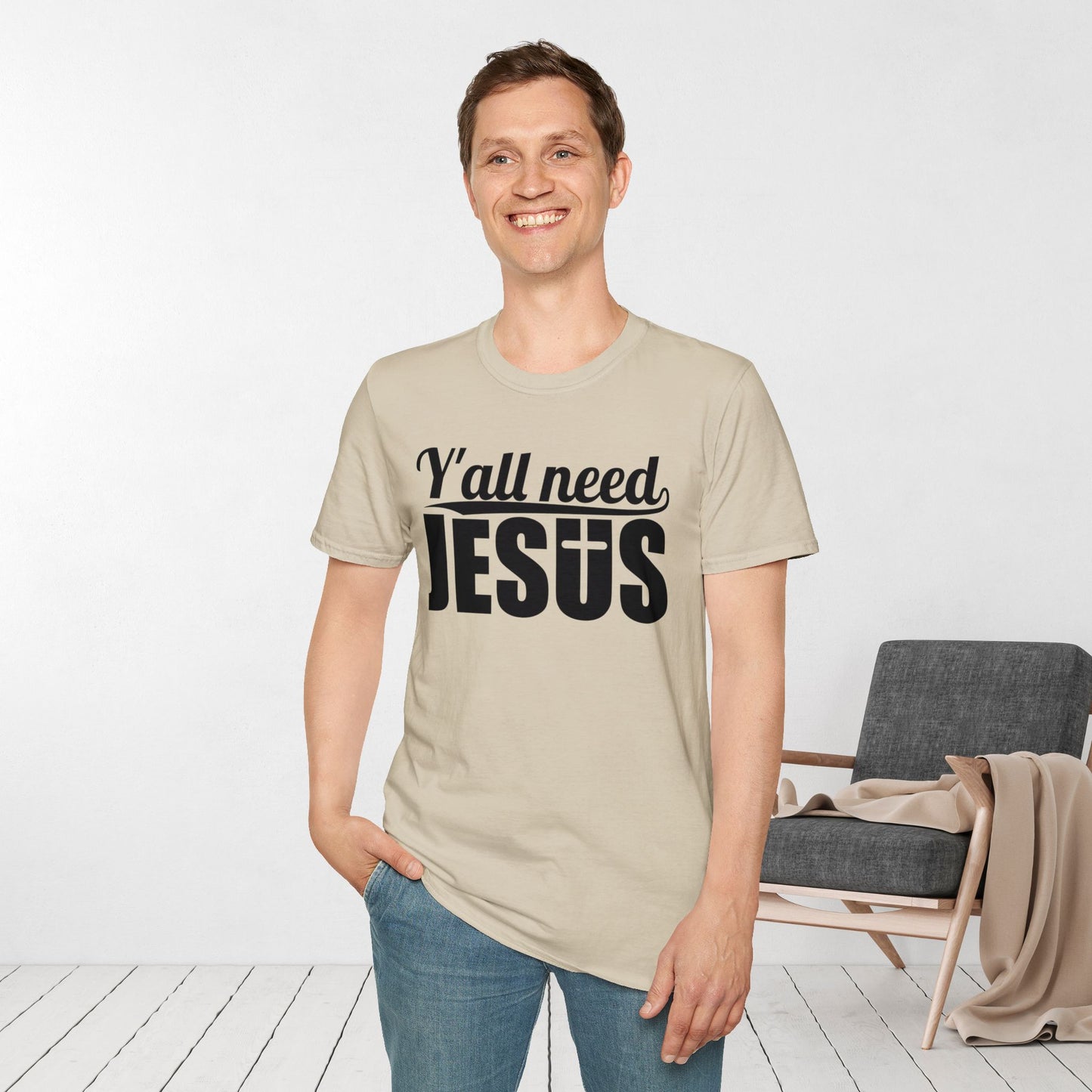 Y'all Need Jesus Softstyle T-shirt - Christian Shirt