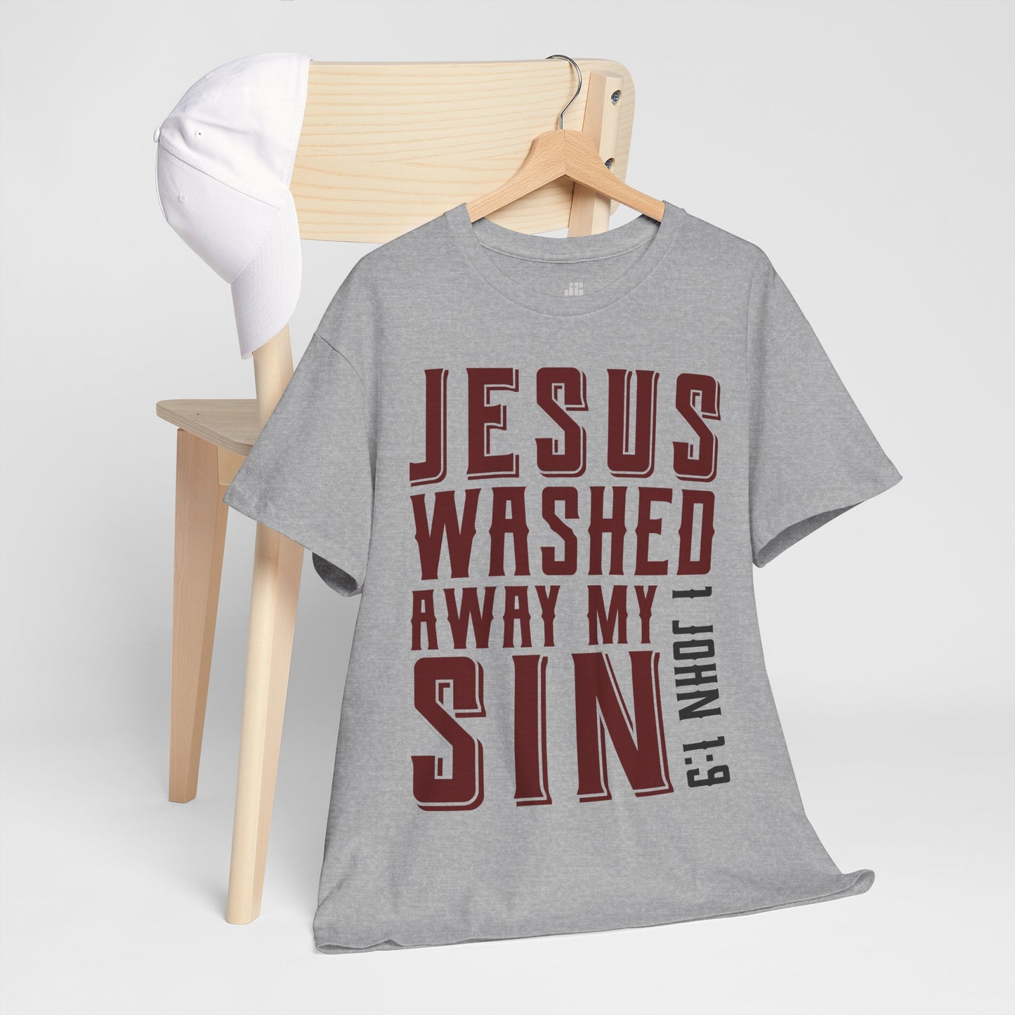 Jesus Washed Away My Sin Heavy Cotton Tee