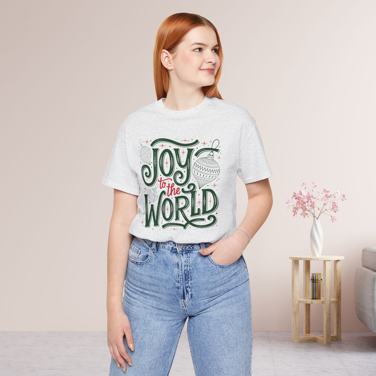 Joy to The World Soft Cotton Tee - Christian Christmas Shirt