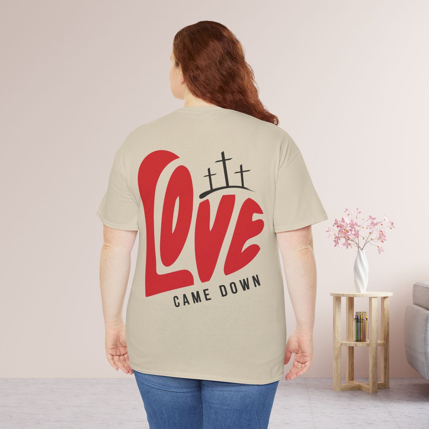 Love Came Down Heavy Cotton Tee - Luke 2:11
