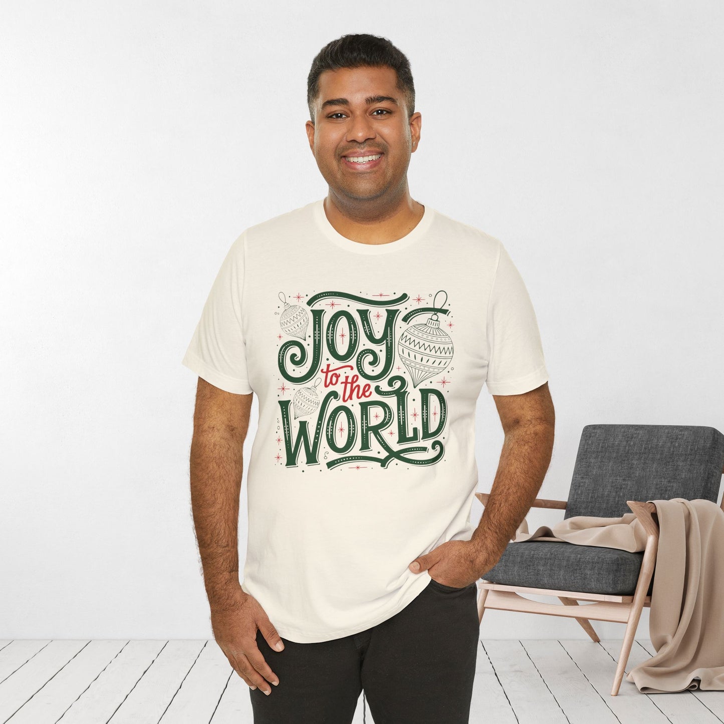 Joy to The World Soft Cotton Tee - Christian Christmas Shirt