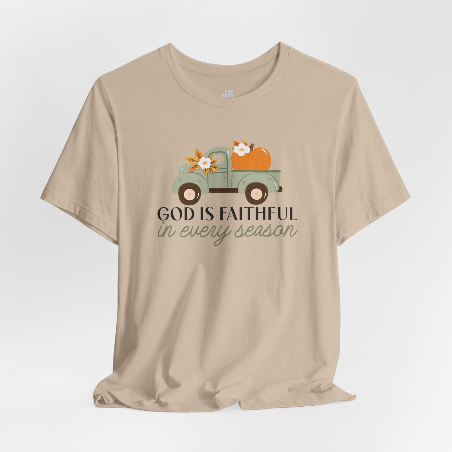God is Faithful in Every Season Soft Cotton Tee - Fall Christian Tee