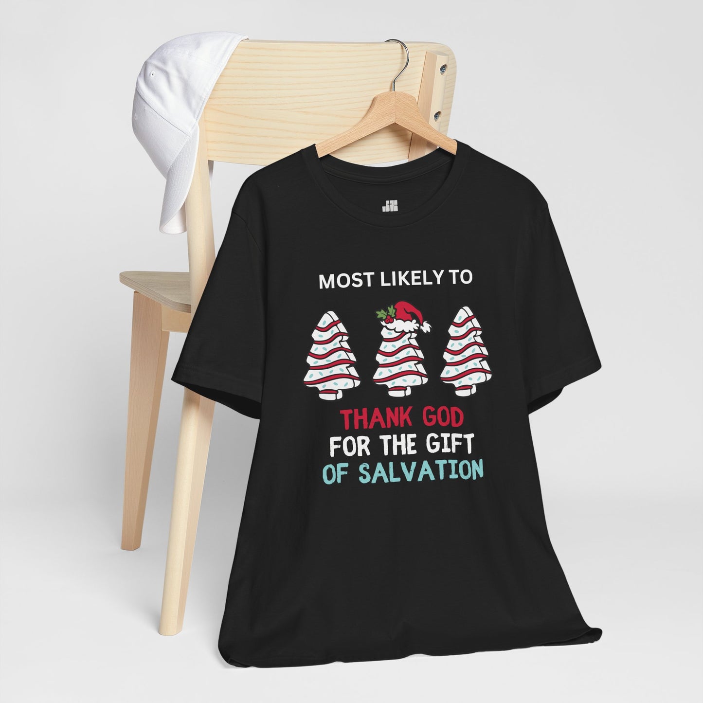 Most Likely to Thank God Soft Cotton Tee - Most Likely to Christian Christmas Shirt