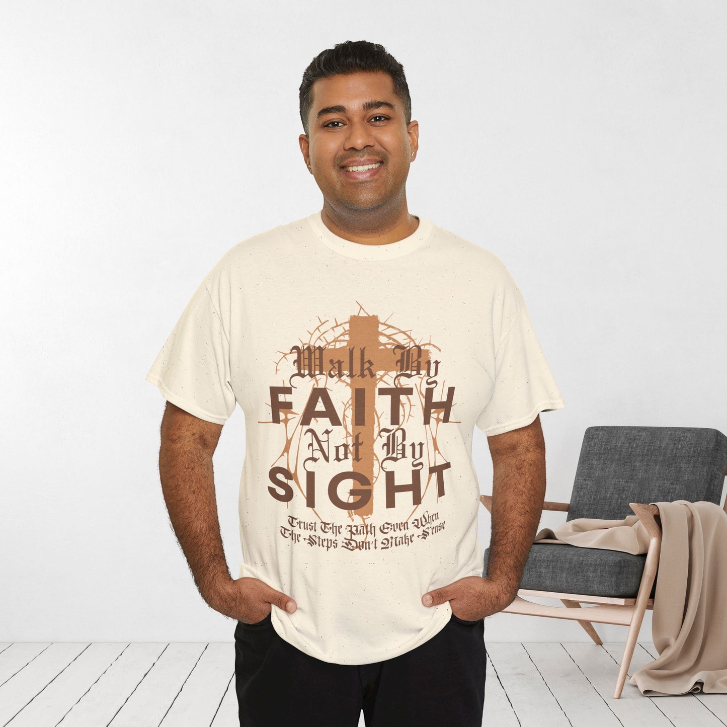 Walk by Faith Not by Sight Heavy Cotton Tee