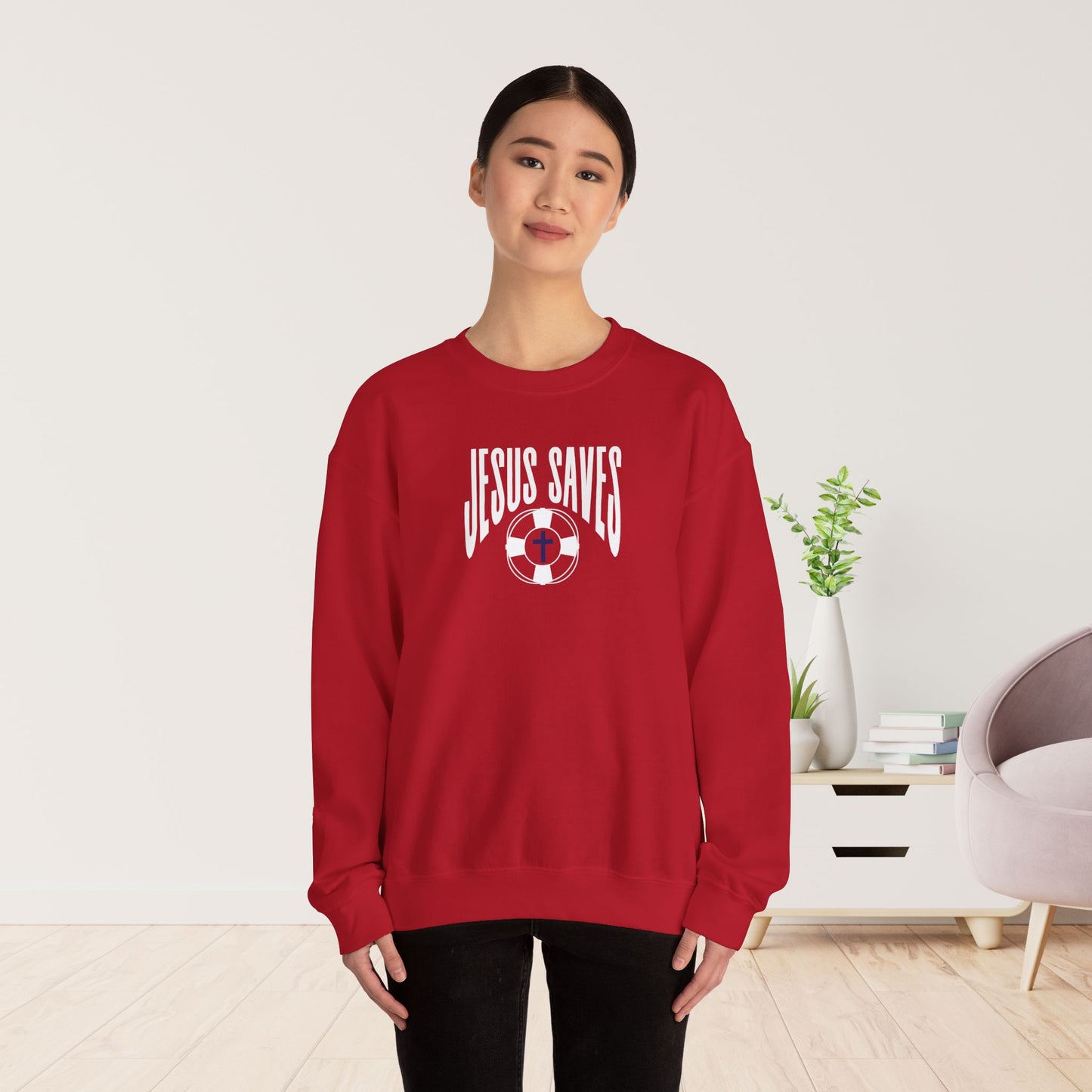 Jesus Saves - My Lifeguard Walks on Water Sweatshirt