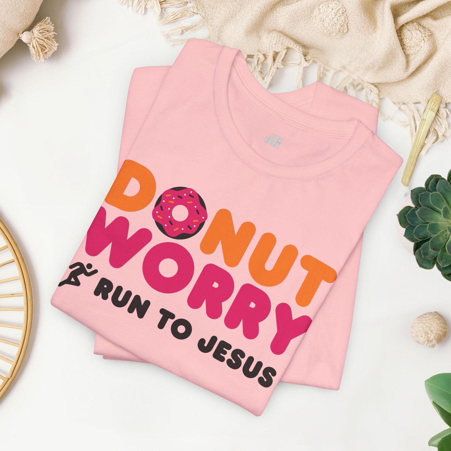 Donut Worry Run to Jesus Soft Cotton Tee