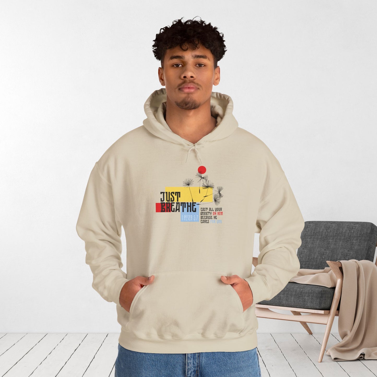 Just Breathe 1 Peter 5:7 Hoodie
