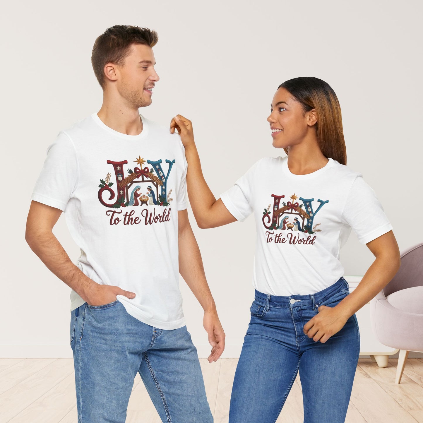 Joy to The World Soft Cotton Tee - Christian Christmas Shirt