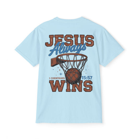 Jesus Always Wins Comfort Colors Pocket T-Shirt