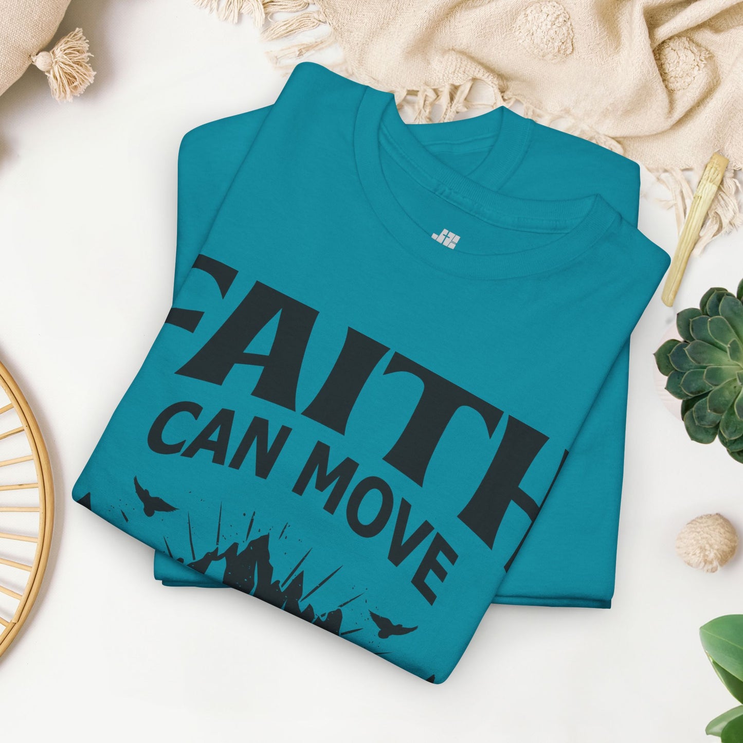 Faith Can Move Mountains Heavy Cotton Tee