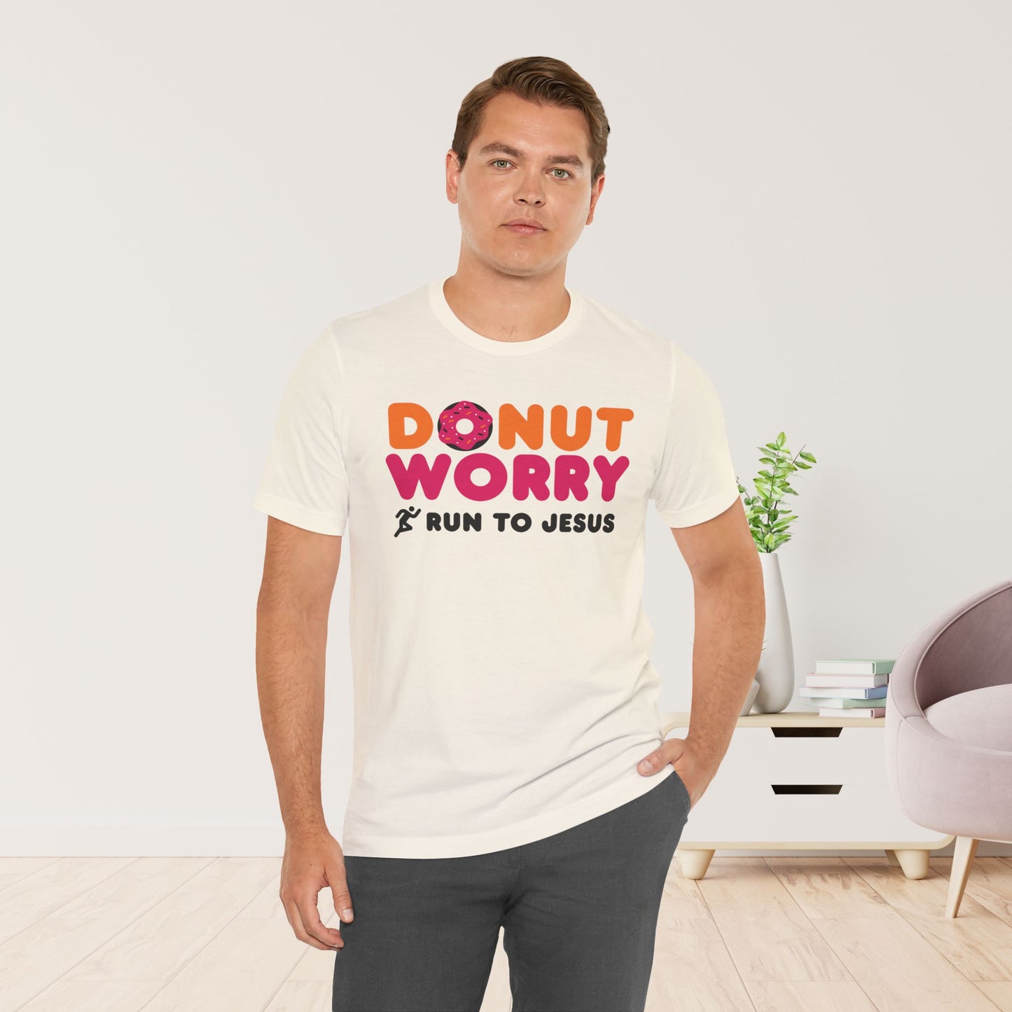 Donut Worry Run to Jesus Soft Cotton Tee