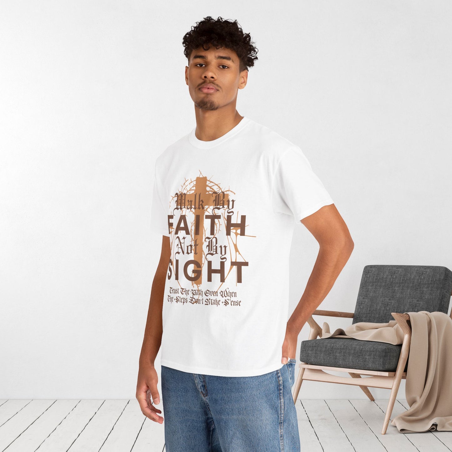Walk by Faith Not by Sight Heavy Cotton Tee