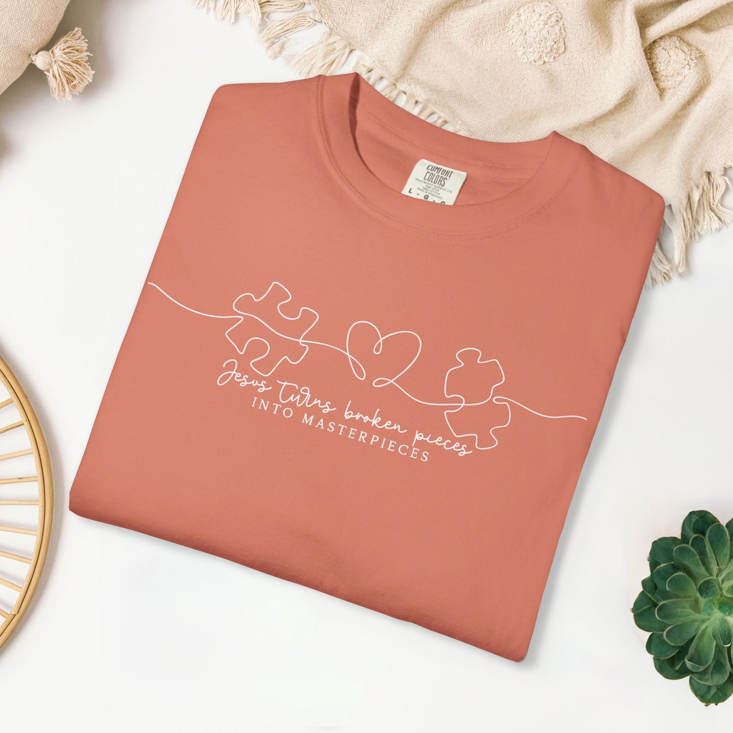 Jesus Turns Broke Pieces Into Masterpieces Comfort Colors Shirt