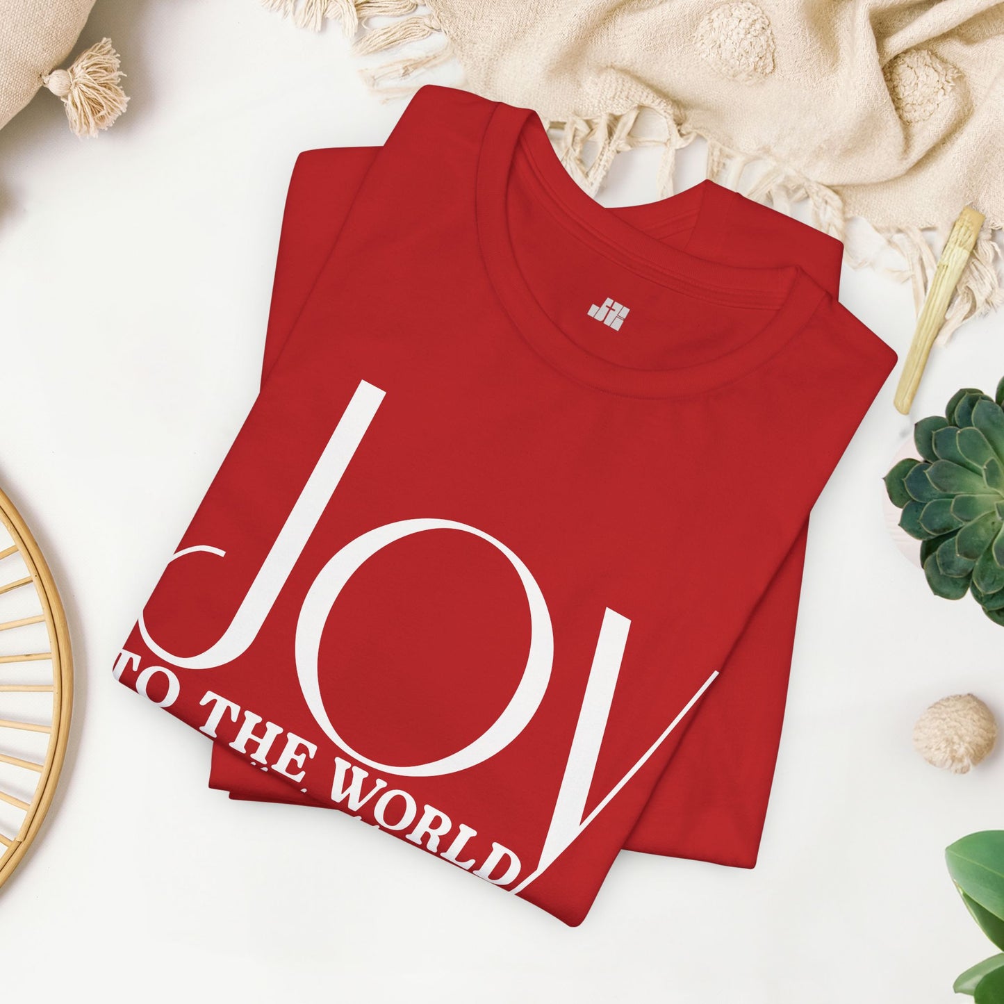 Joy to The World Soft Cotton Tee - Christian Christmas Shirt