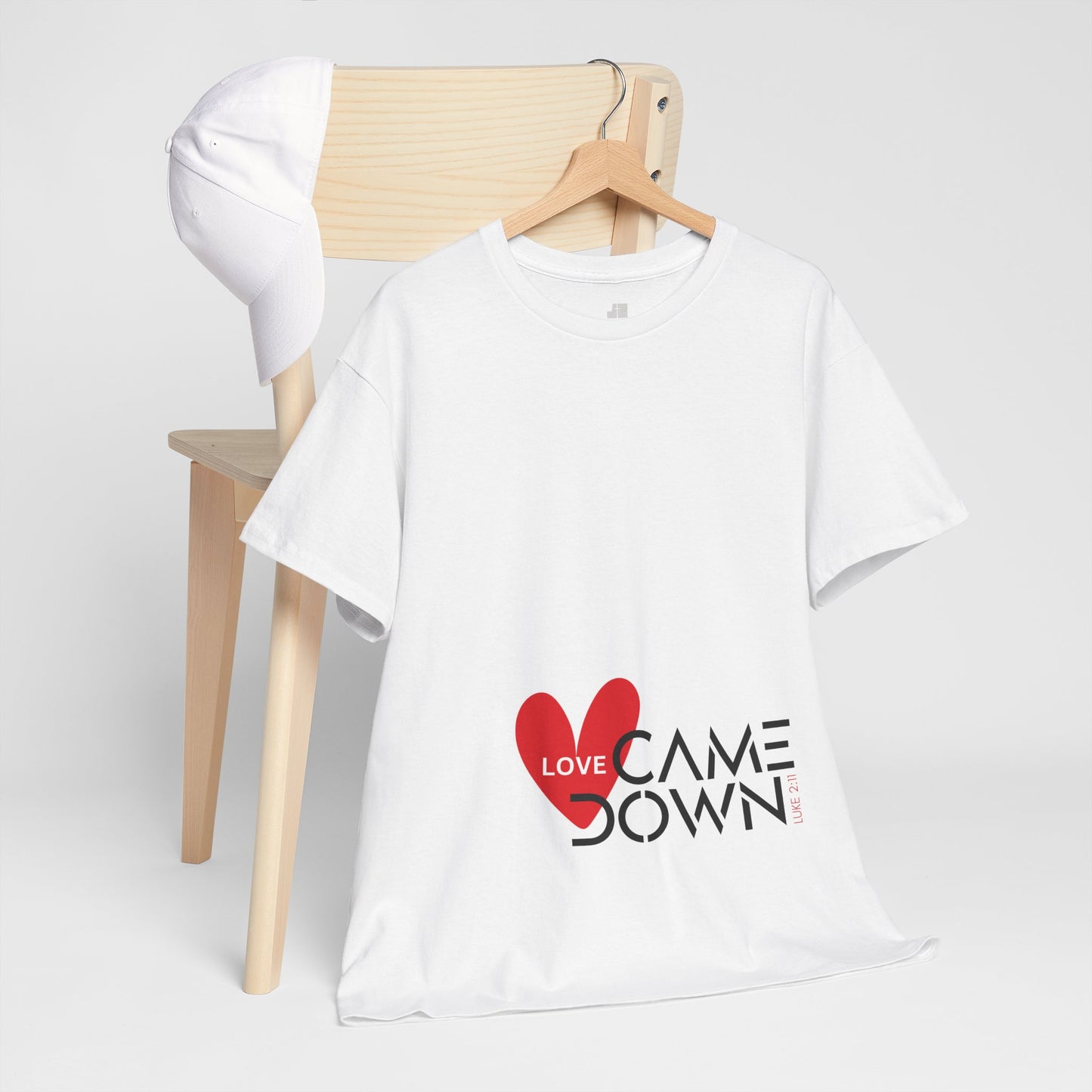 Love Came Down Heavy Cotton Tee - Luke 2:11