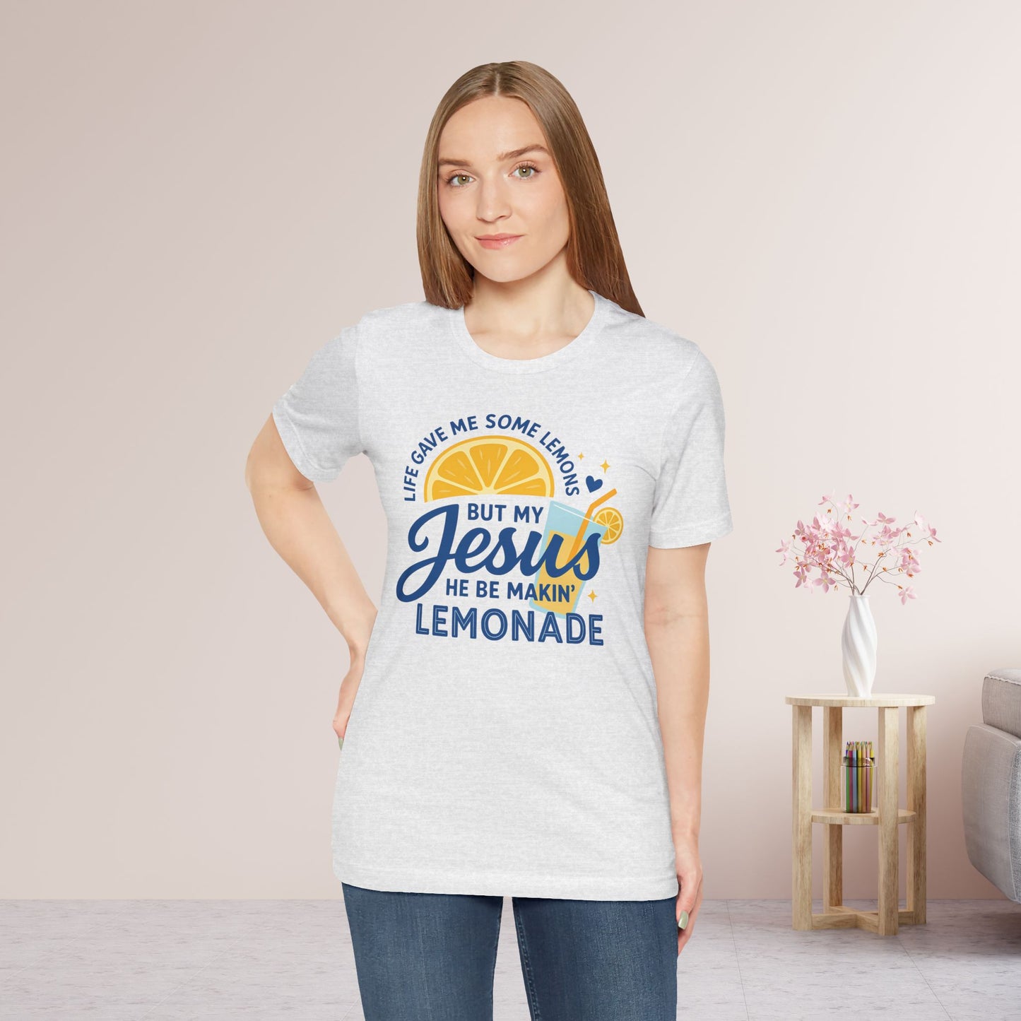 Life Gave Me Lemons But My Jesus Makes Lemonade Soft Cotton Tee