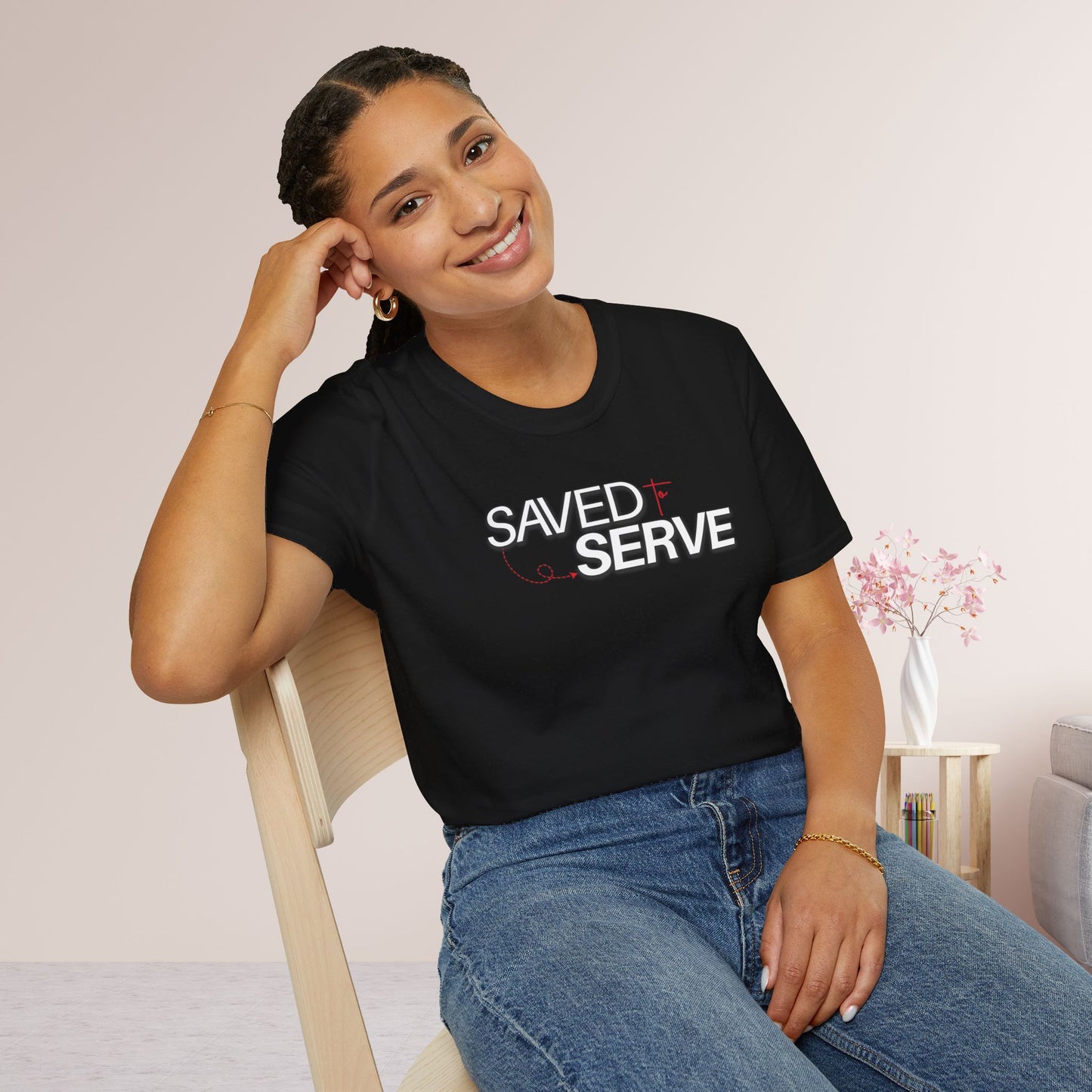 Unisex Saved to Serve Softstyle T-shirt - Trendy Christian Tee