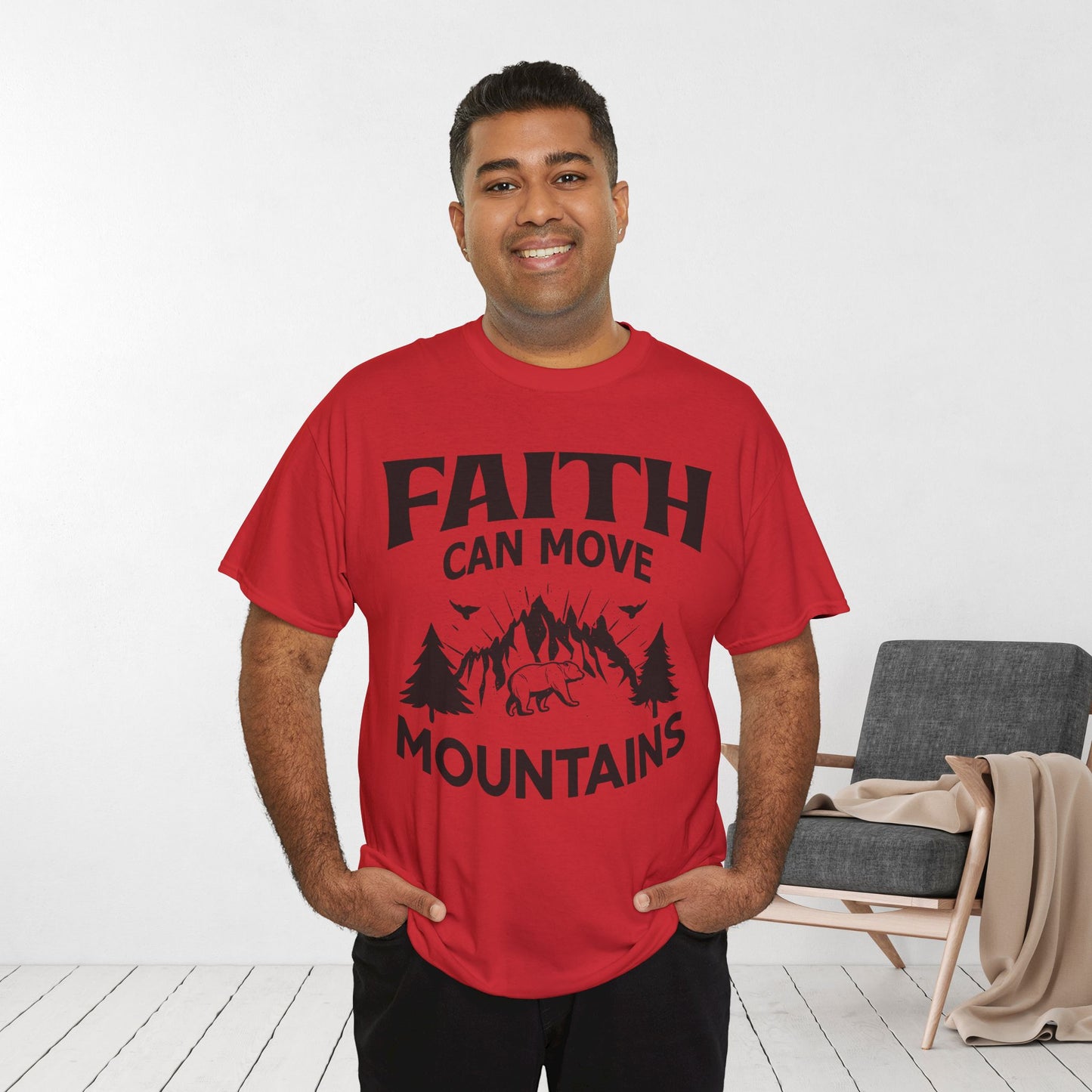 Faith Can Move Mountains Heavy Cotton Tee