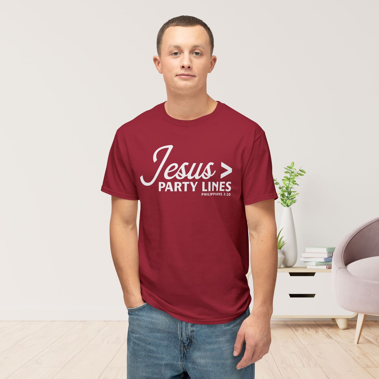 Jesus > Party Lines Unisex HD Cotton Tee