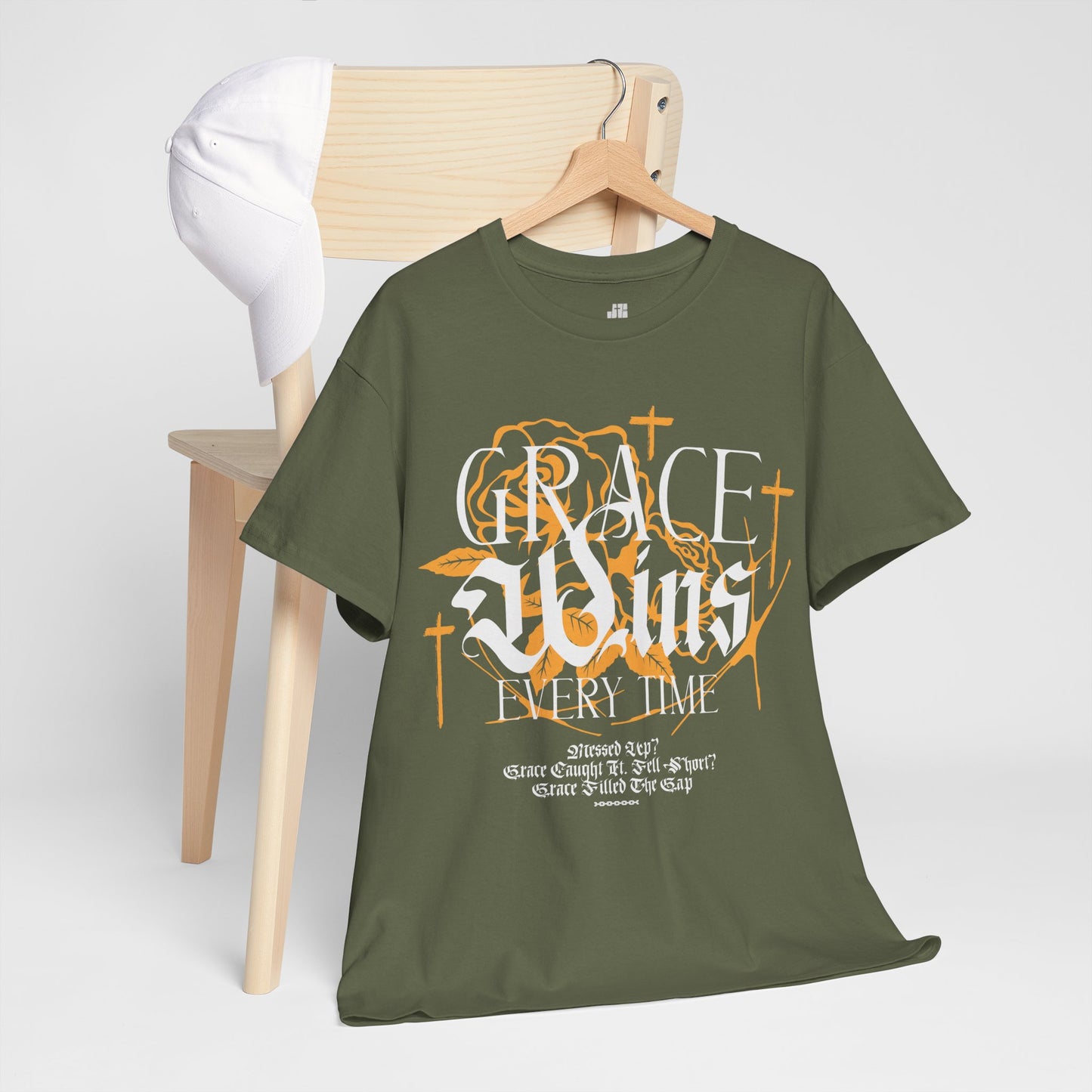 Grace Wins Every Time Heavy Cotton Tee
