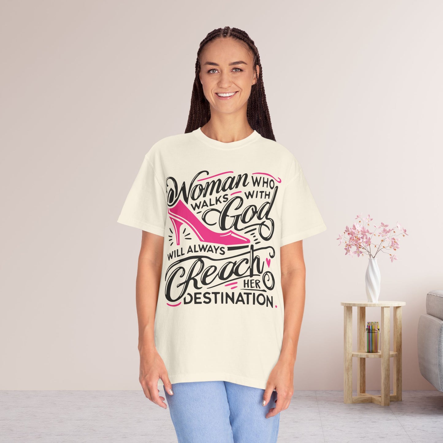 A Woman who Walks with God Comfort Colors Shirt