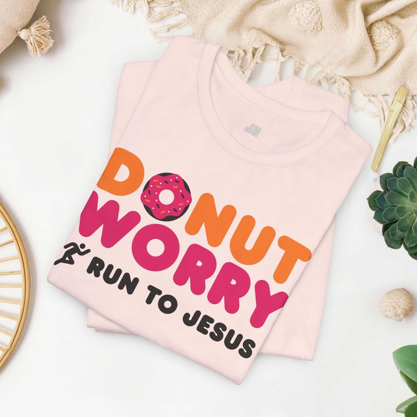 Donut Worry Run to Jesus Soft Cotton Tee