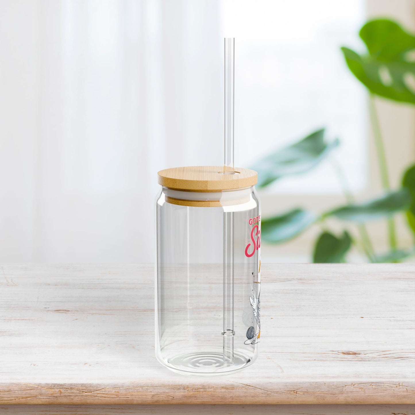 God's Silliest Goose Sipper Glass with Bamboo Lid & Straw - 16 oz