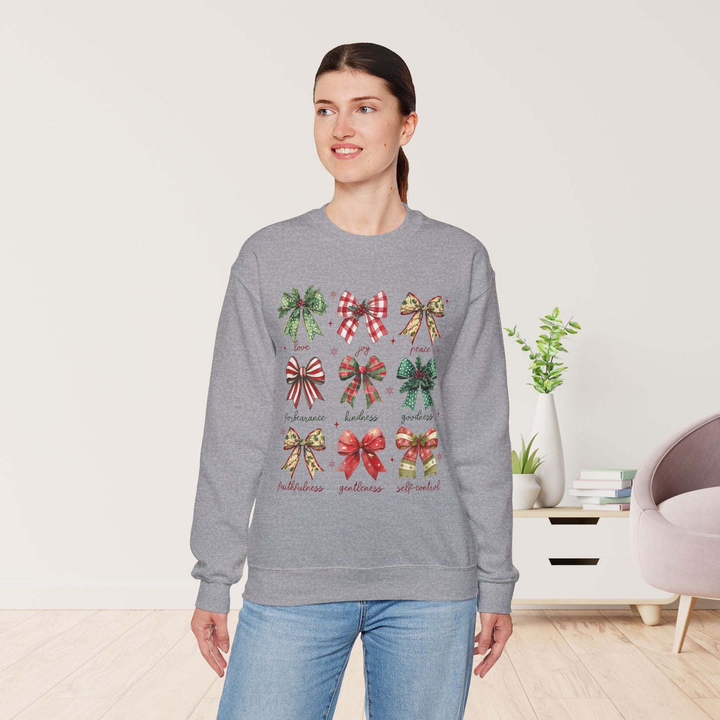 Christmas Fruit of The Spirit Christian Sweatshirt - Christian Pullover