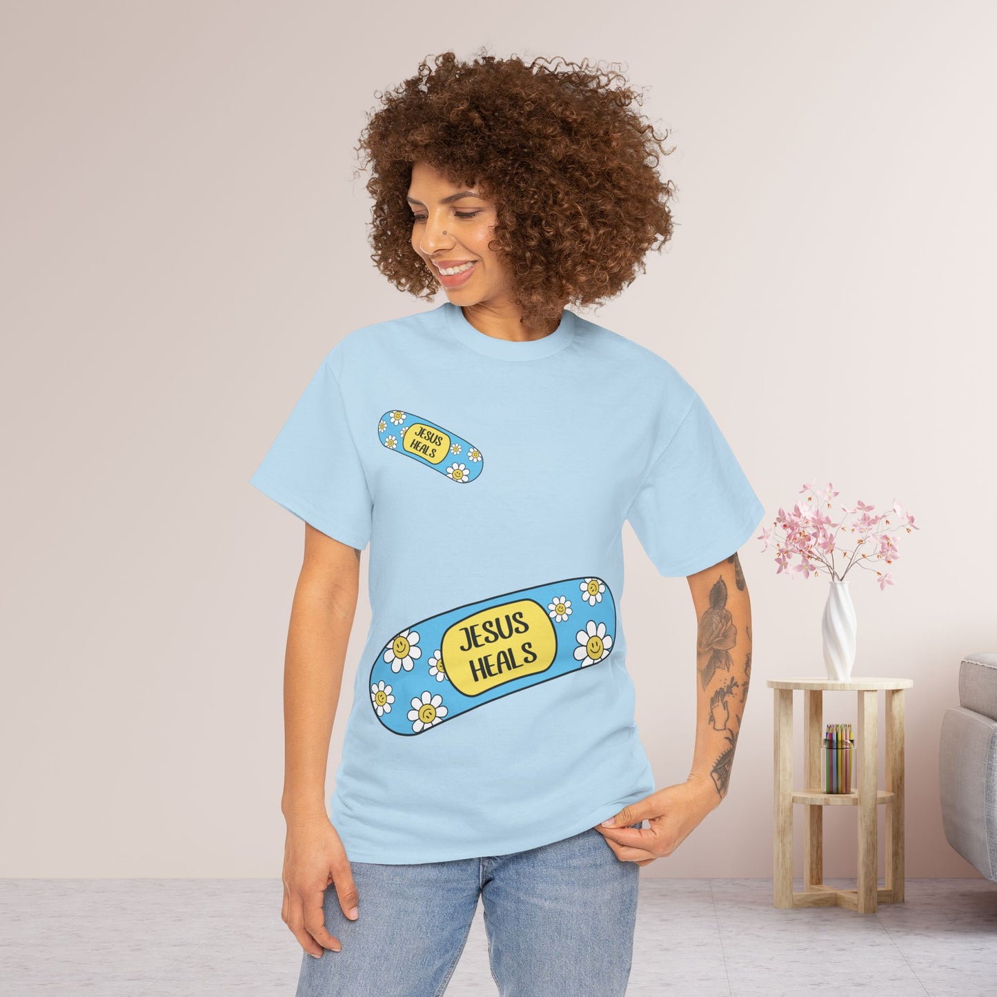 Jesus Heals Heavy Cotton Tee