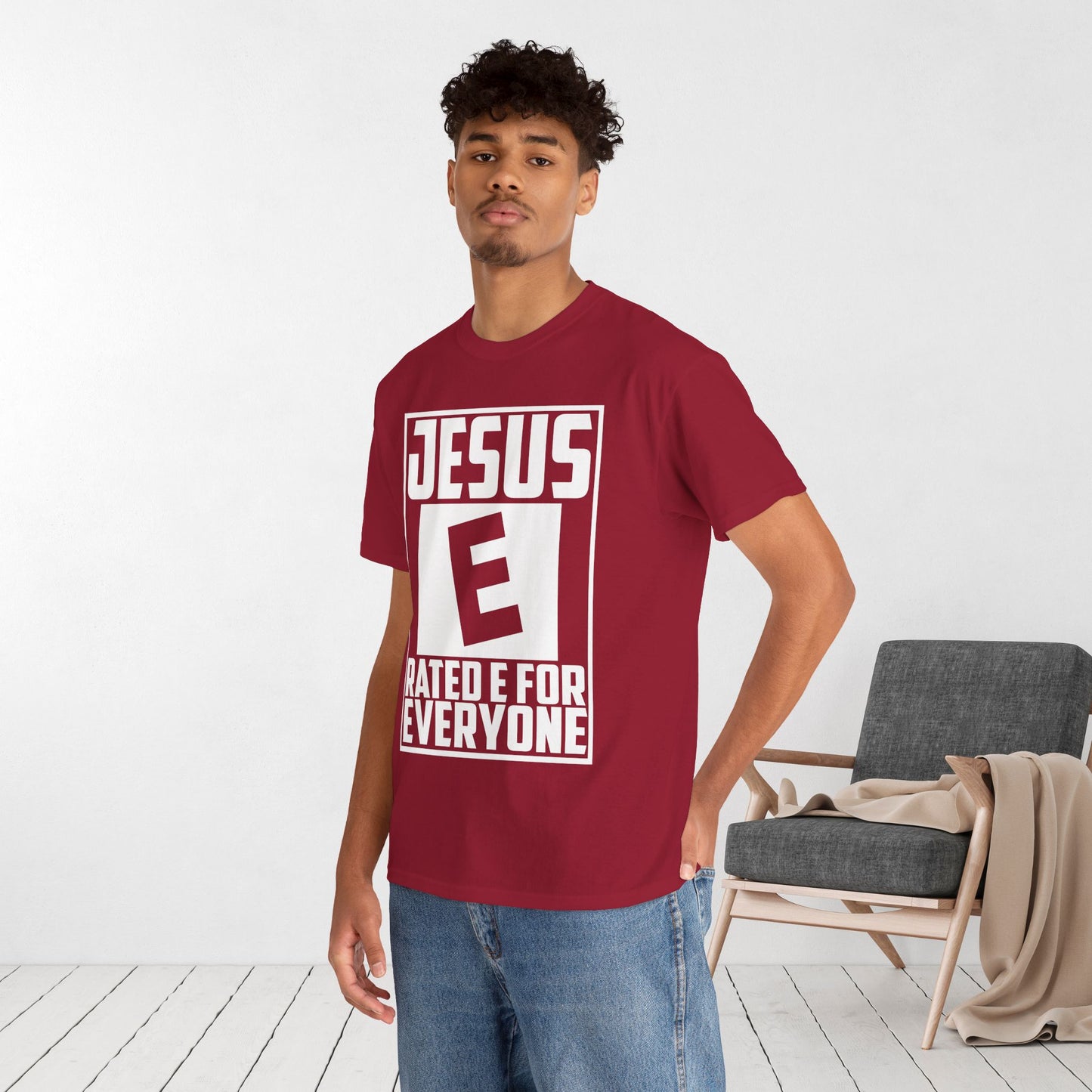 Jesus Rated E for Everyone Heavy Cotton Tee
