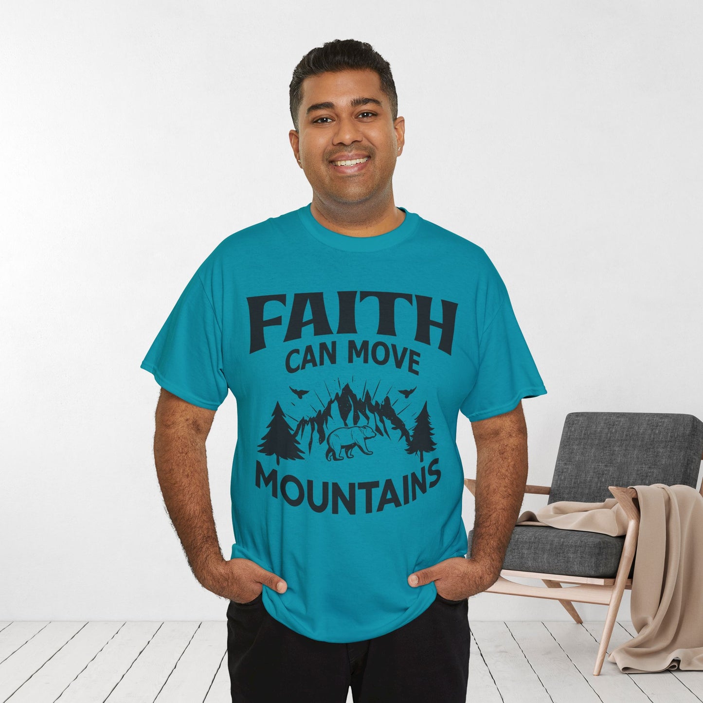 Faith Can Move Mountains Heavy Cotton Tee