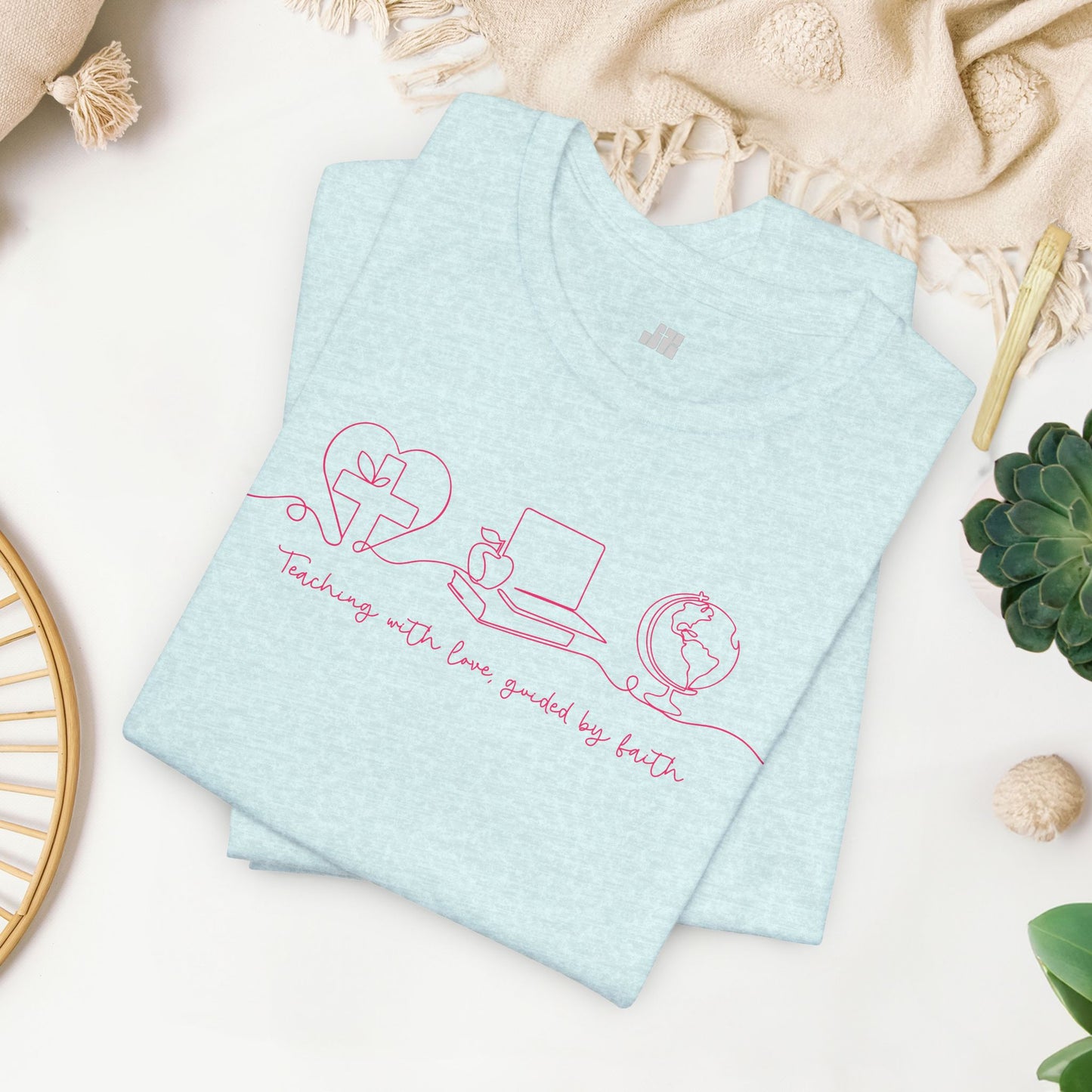 Teaching With Love Guided by Faith Soft Cotton Tee