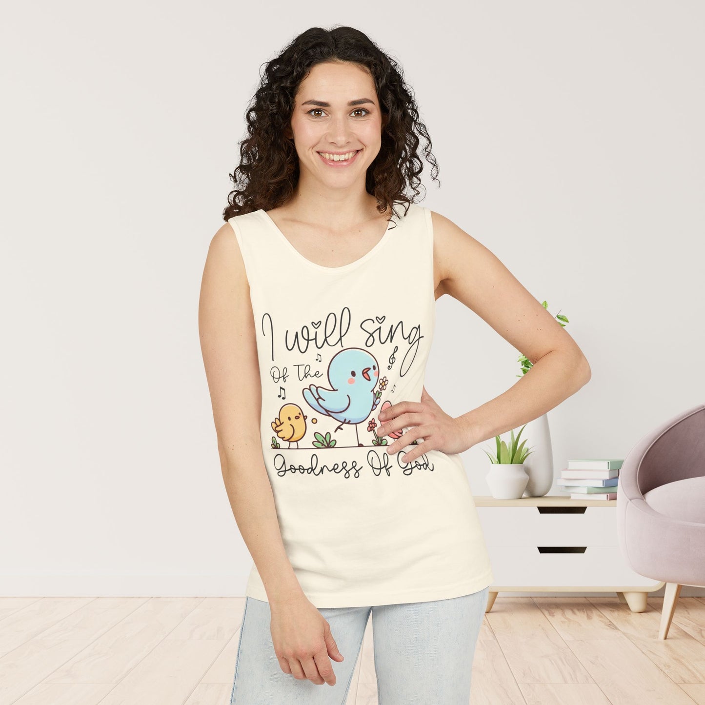 I Will Sing the Goodness of God Comfort Colors Garment-Dyed Tank Top