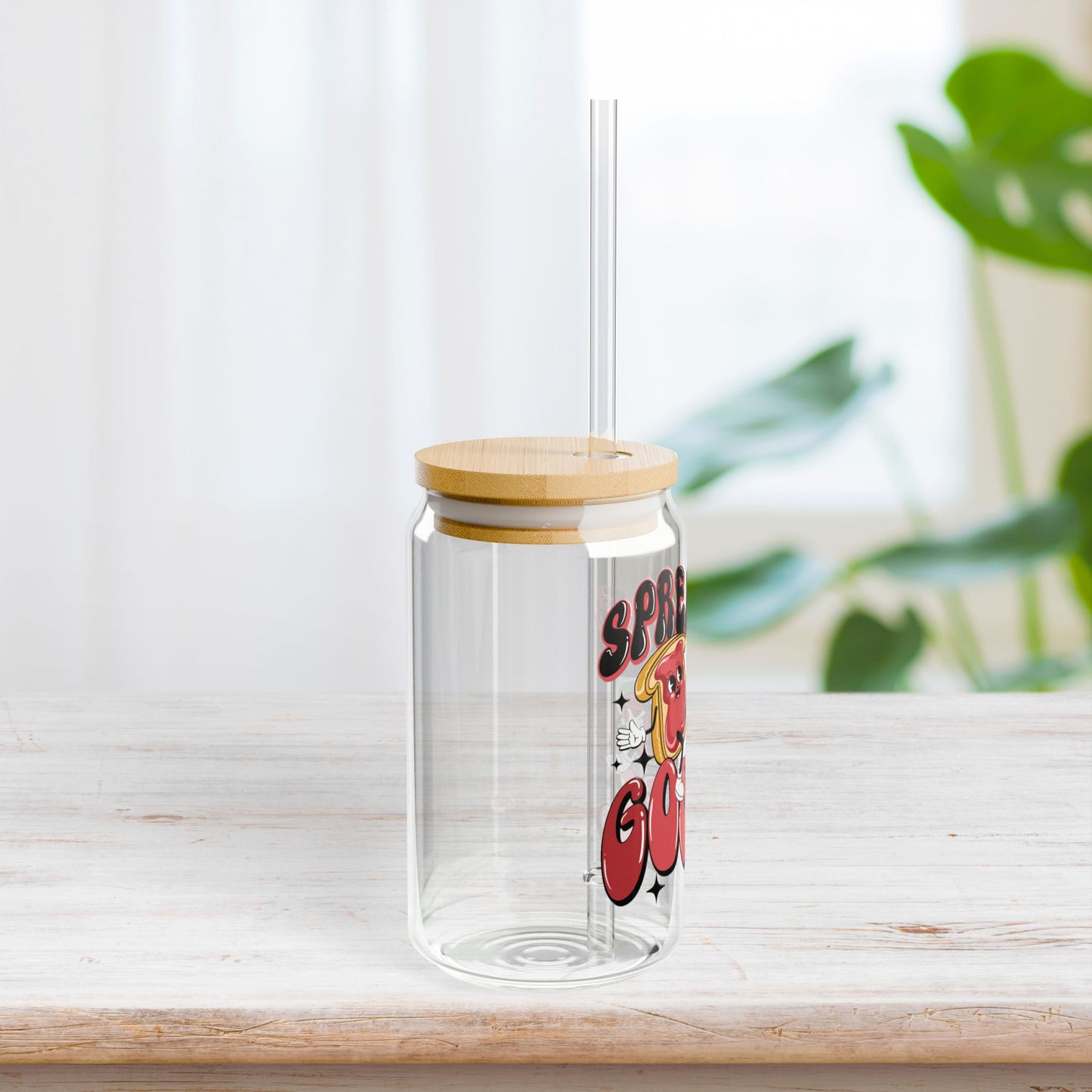 Spread the Gospel Sipper Glass with Bamboo Lid & Straw - 16 oz