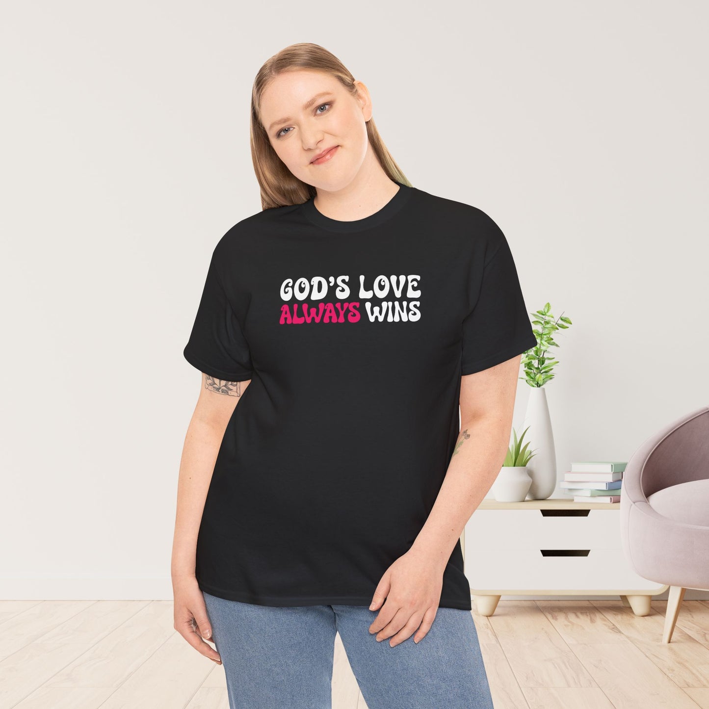God's Love Always Wins Heavy Cotton Tee