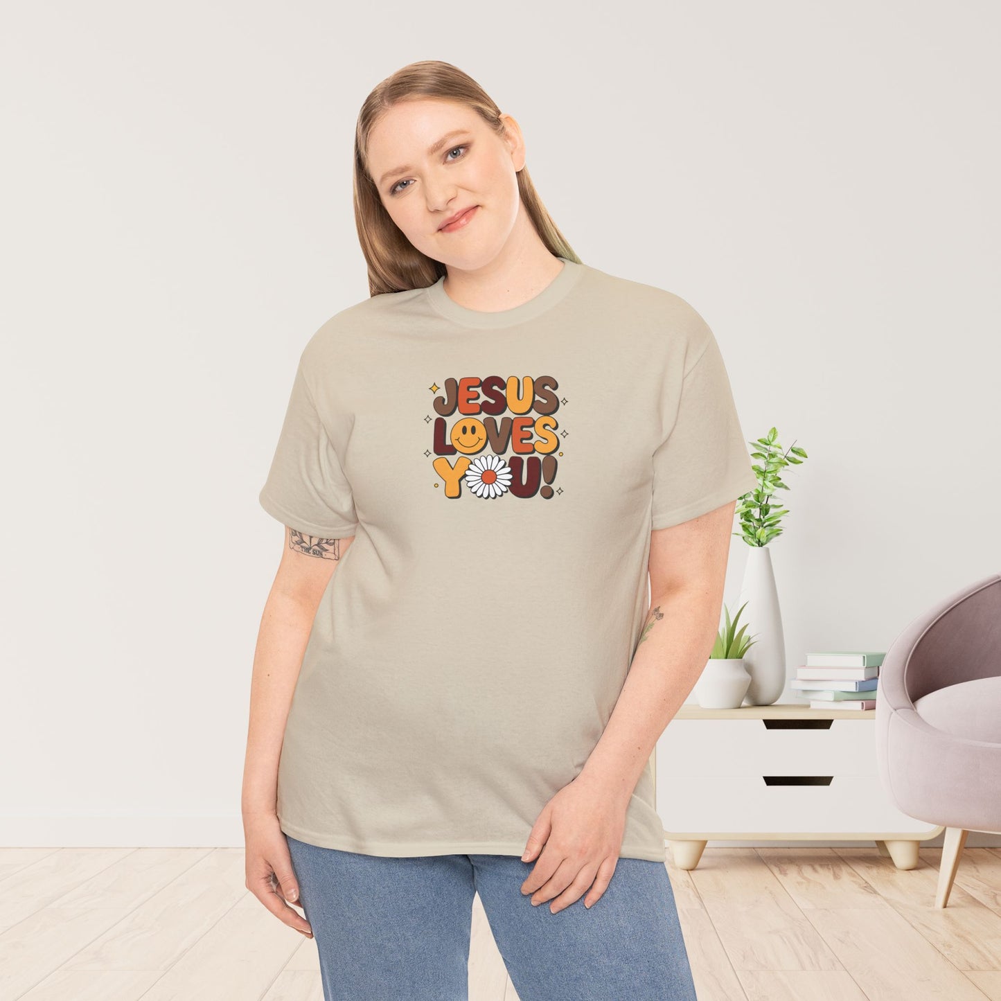 Jesus Loves You Heavy Cotton Tee