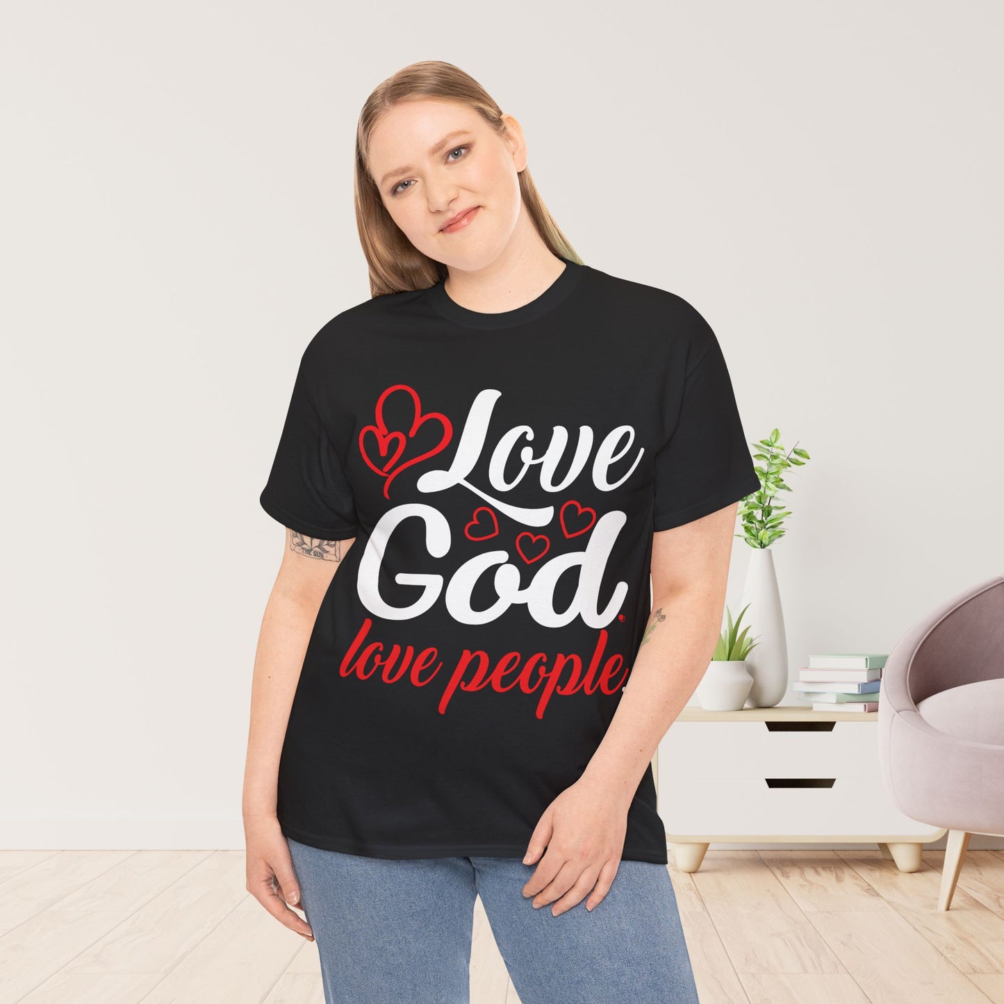 Love God. Love People. Heavy Cotton Tee