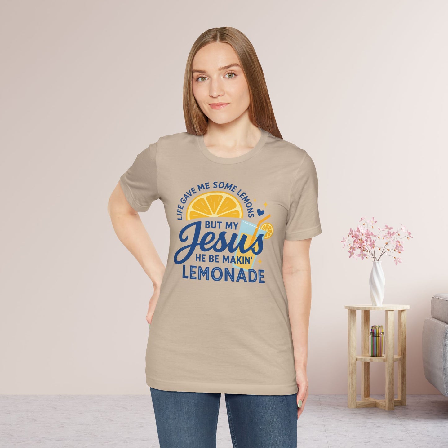 Life Gave Me Lemons But My Jesus Makes Lemonade Soft Cotton Tee