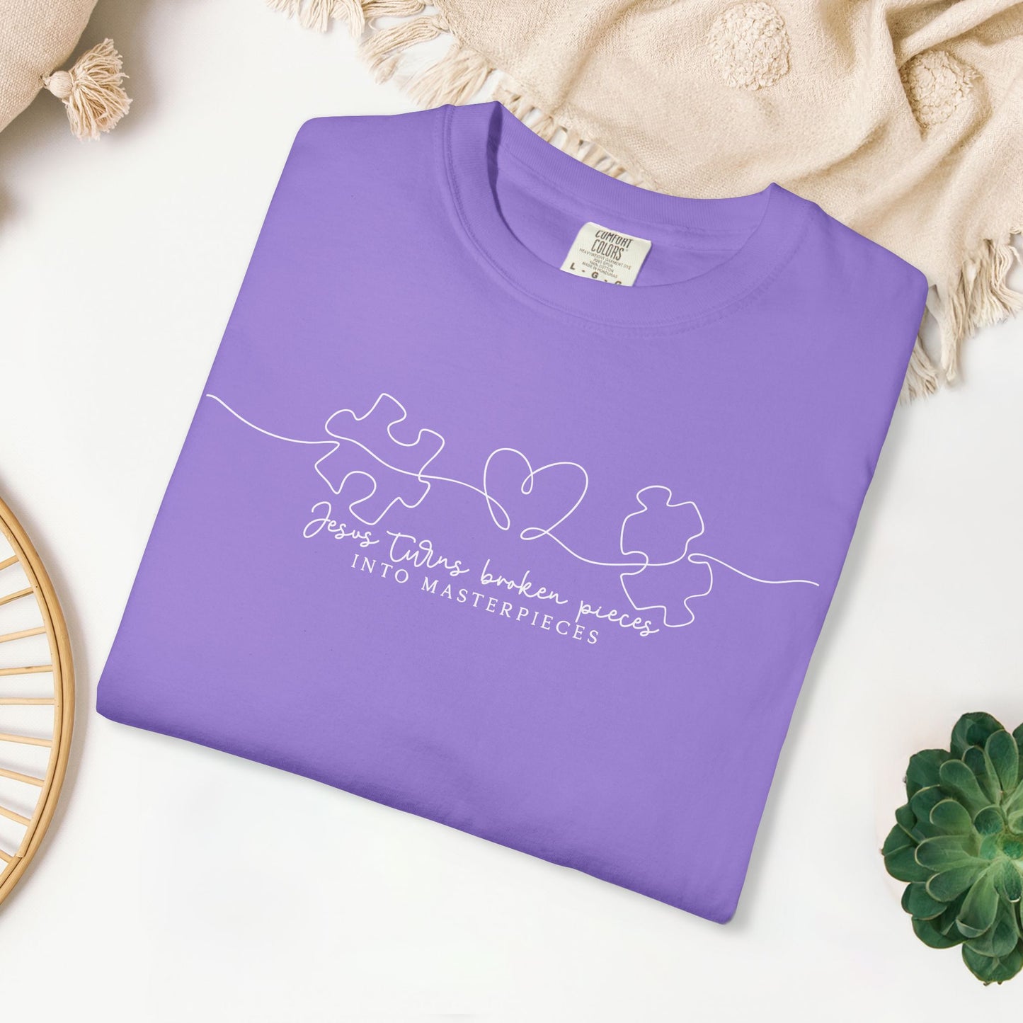 Jesus Turns Broke Pieces Into Masterpieces Comfort Colors Shirt