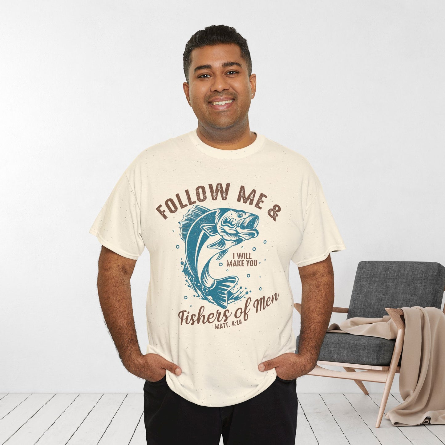 Follow Me Heavy Cotton Tee - Matthew 4:19