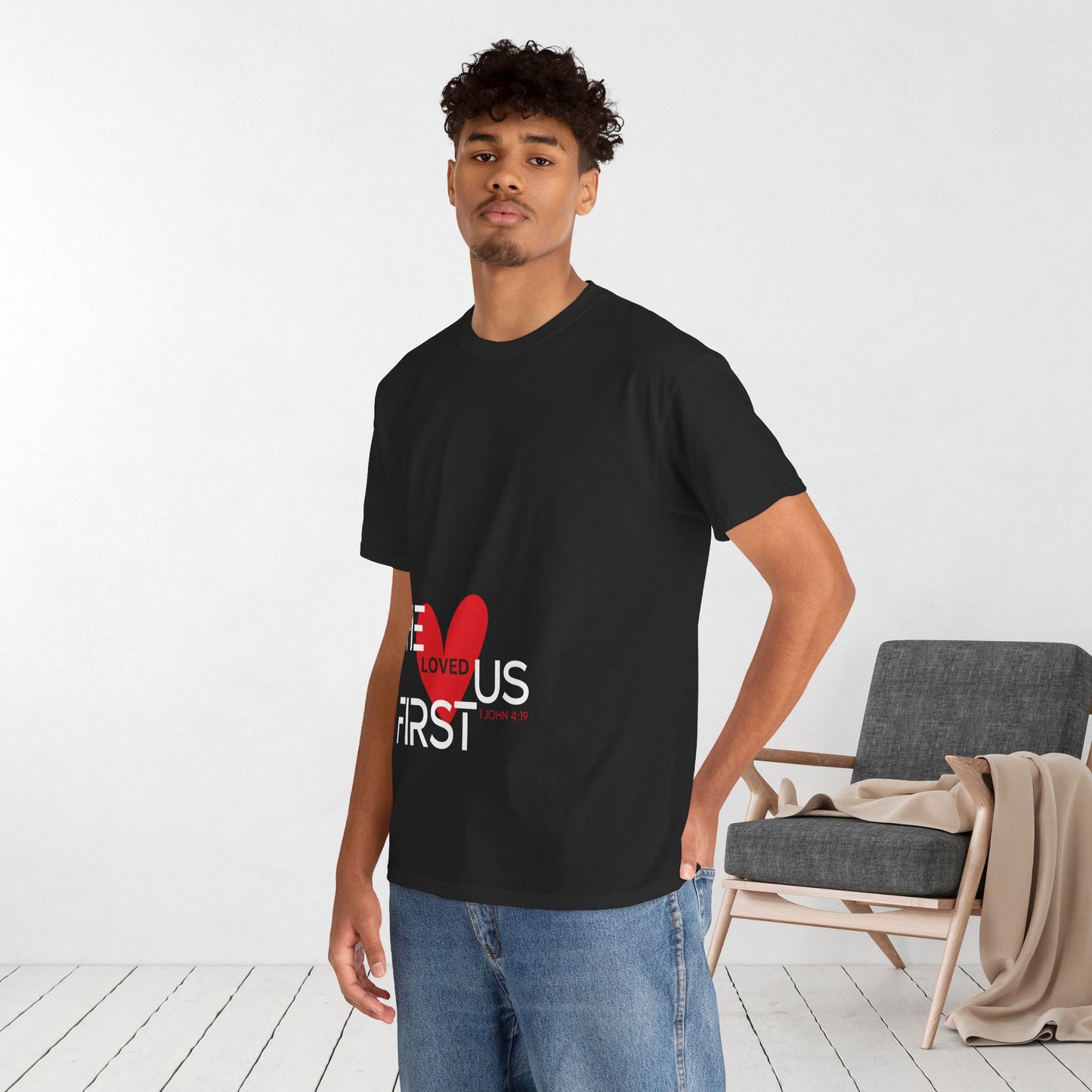 He Loved Us First Heavy Cotton Tee