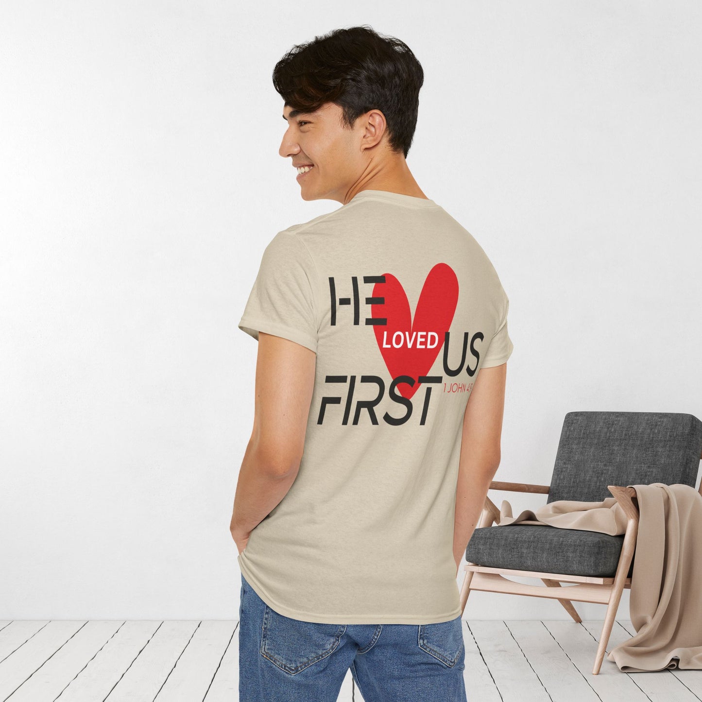 He Loved Us First Heavy Cotton Tee
